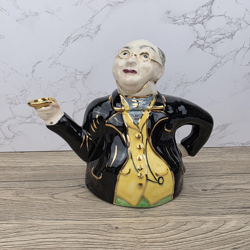 Vintage Mr Pickwick Teapot, Lingard Dickens, English Porcelain Novelty Teapot