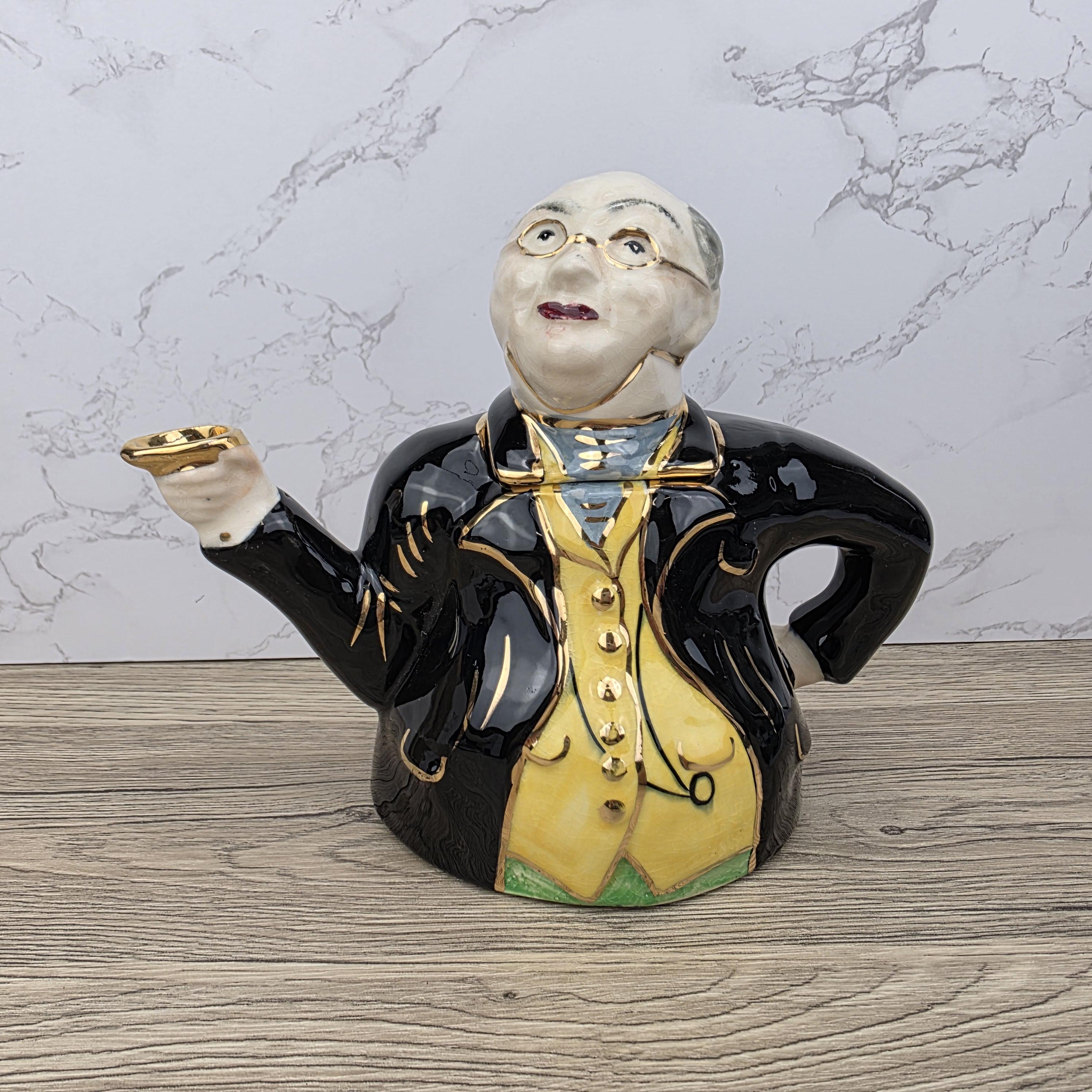Vintage Mr Pickwick Teapot, Lingard Dickens, English Porcelain Novelty Teapot