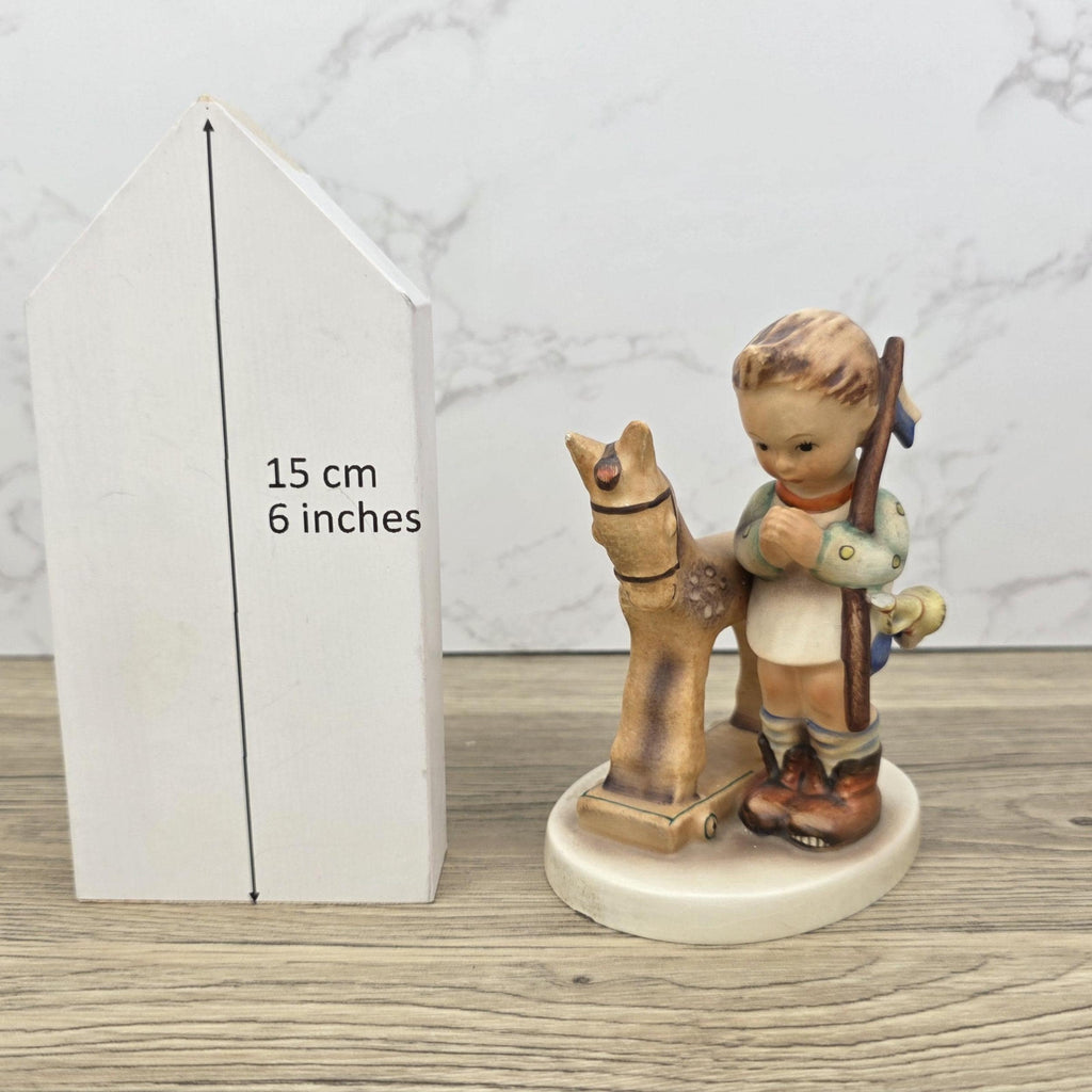 Vintage Hummel Figurine, Prayer Before Battle, Girl with Toy Horse (1970s)