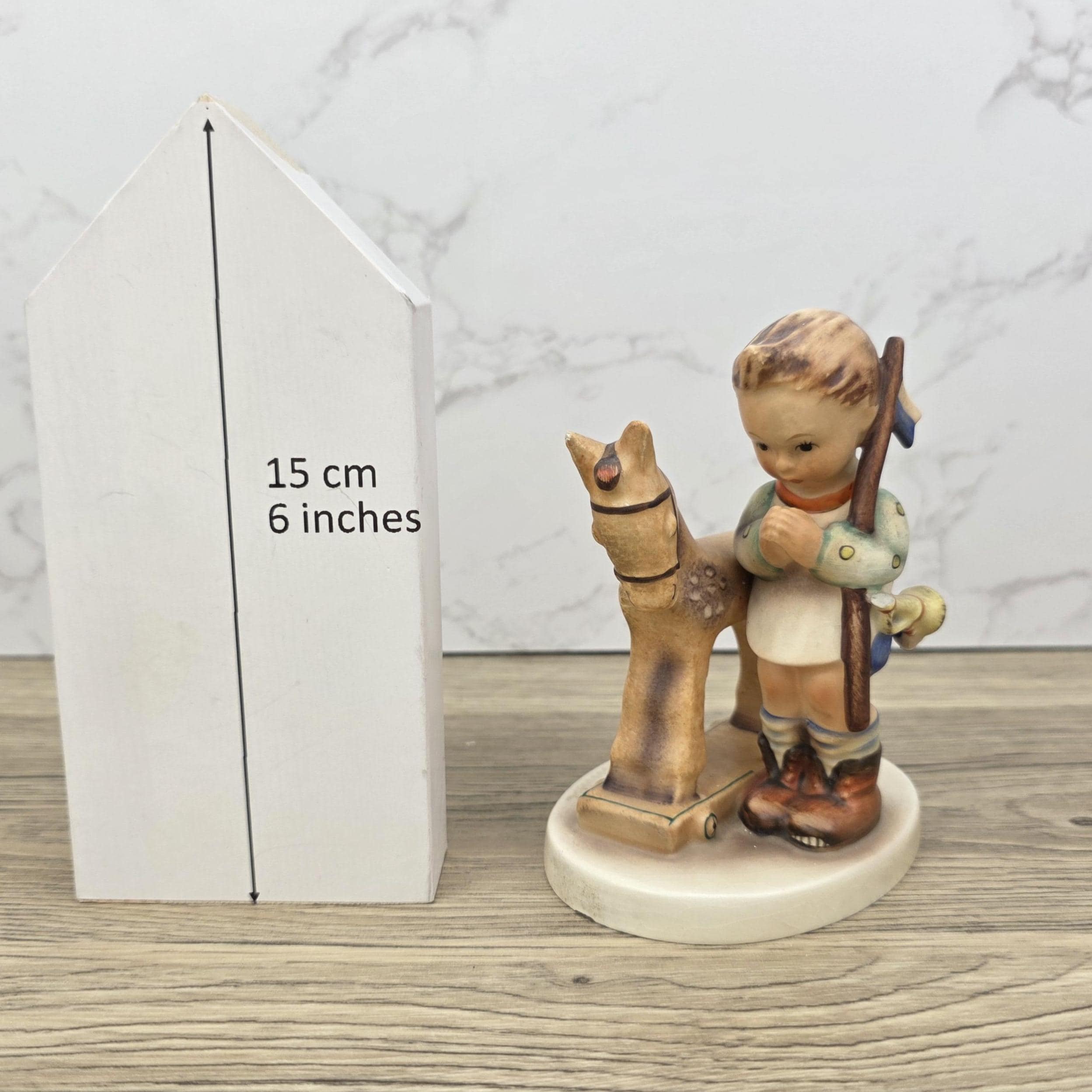 Vintage Hummel Figurine, Prayer Before Battle, Girl with Toy Horse (1970s)