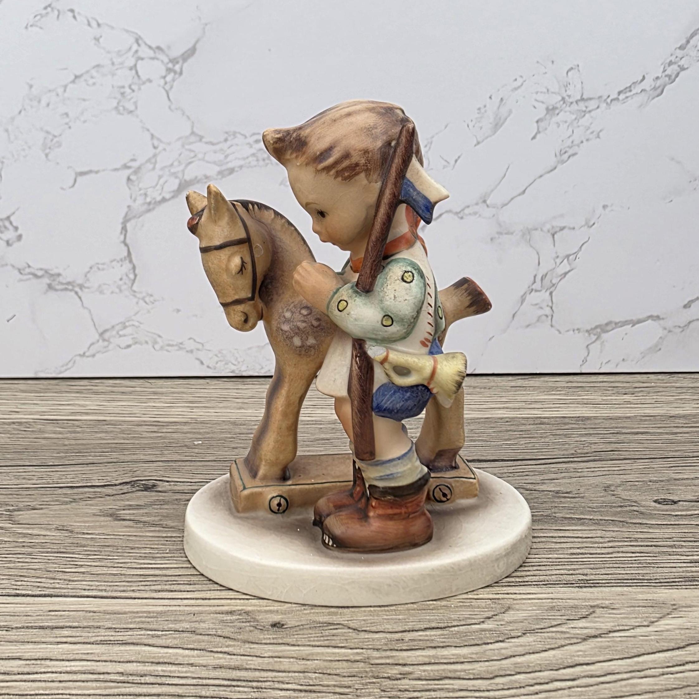 Vintage Hummel Figurine, Prayer Before Battle, Girl with Toy Horse (1970s)
