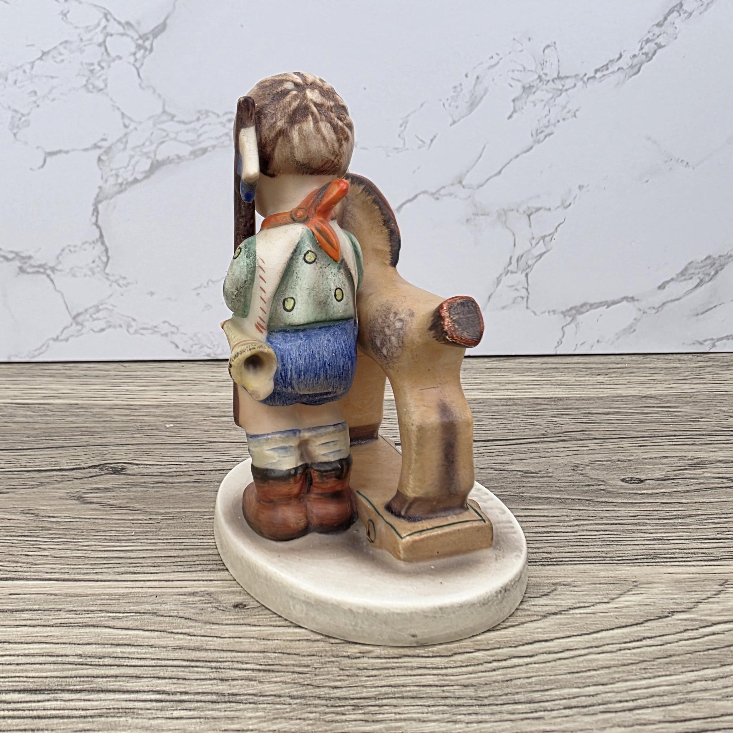 Vintage Hummel Figurine, Prayer Before Battle, Girl with Toy Horse (1970s)