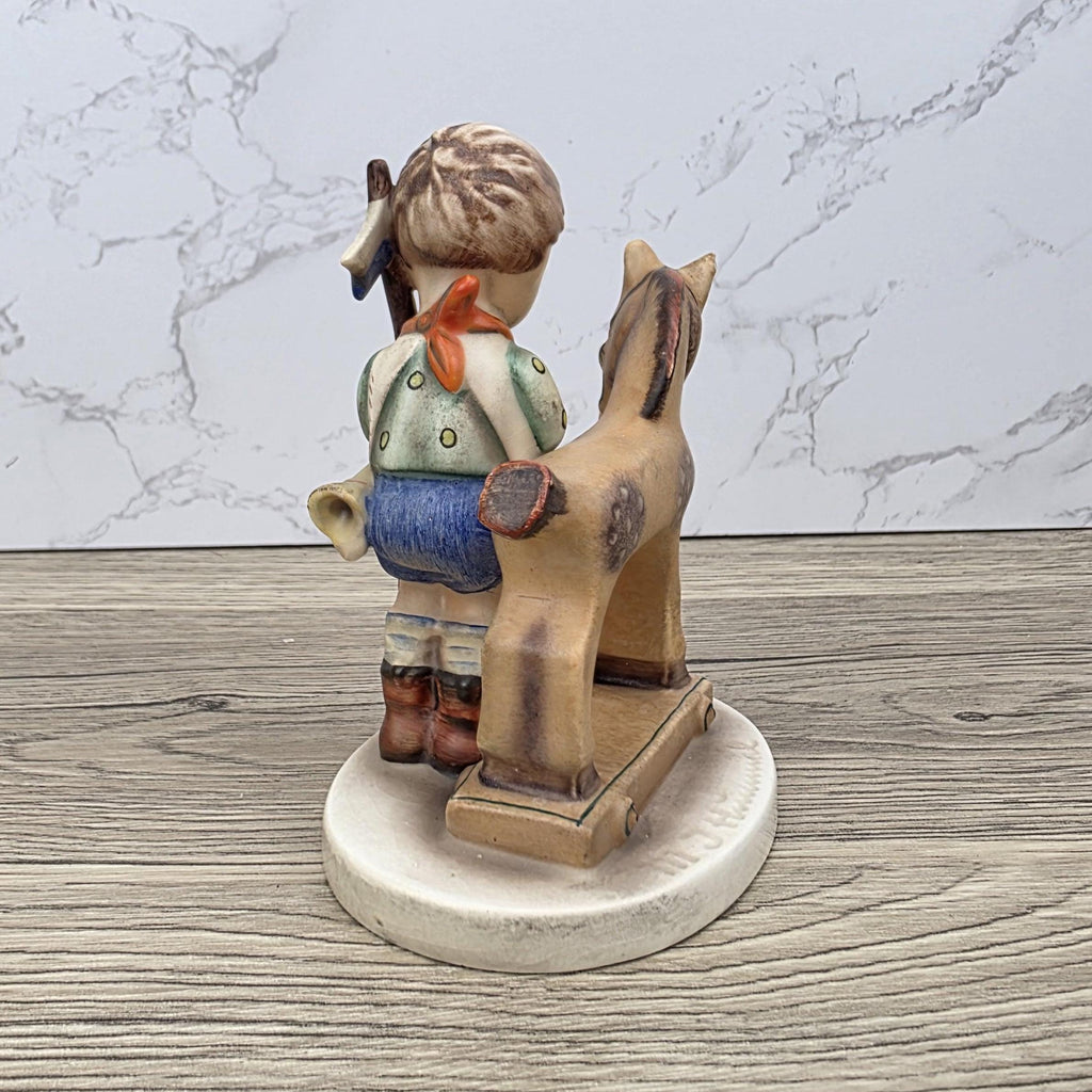 Vintage Hummel Figurine, Prayer Before Battle, Girl with Toy Horse (1970s)