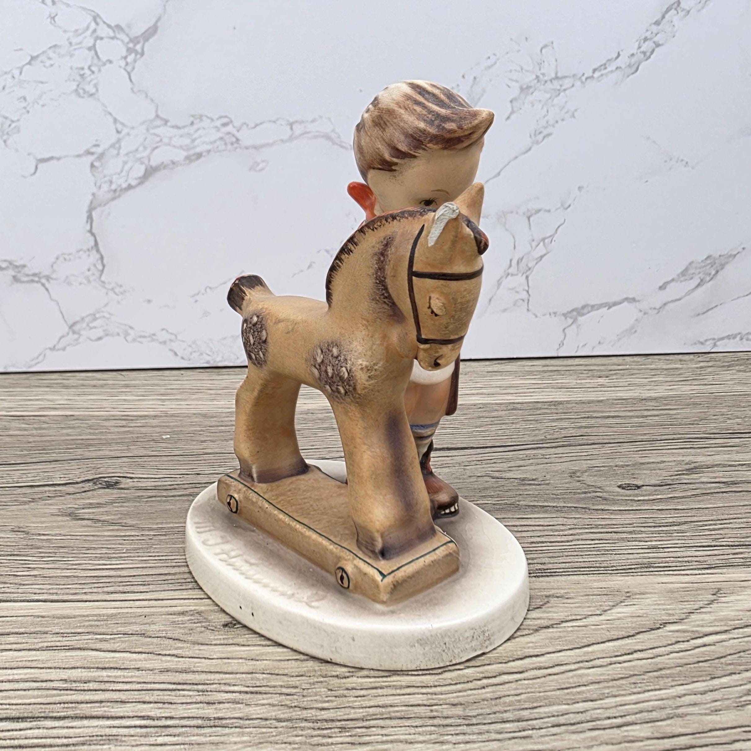 Vintage Hummel Figurine, Prayer Before Battle, Girl with Toy Horse (1970s)