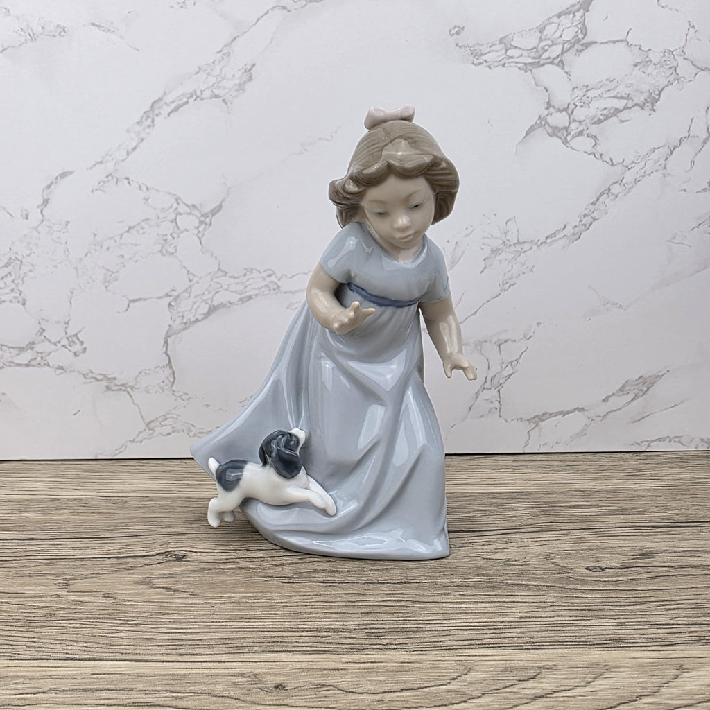 Vintage Nao Lladro Porcelain Figurine – Girl with Dog, Spain