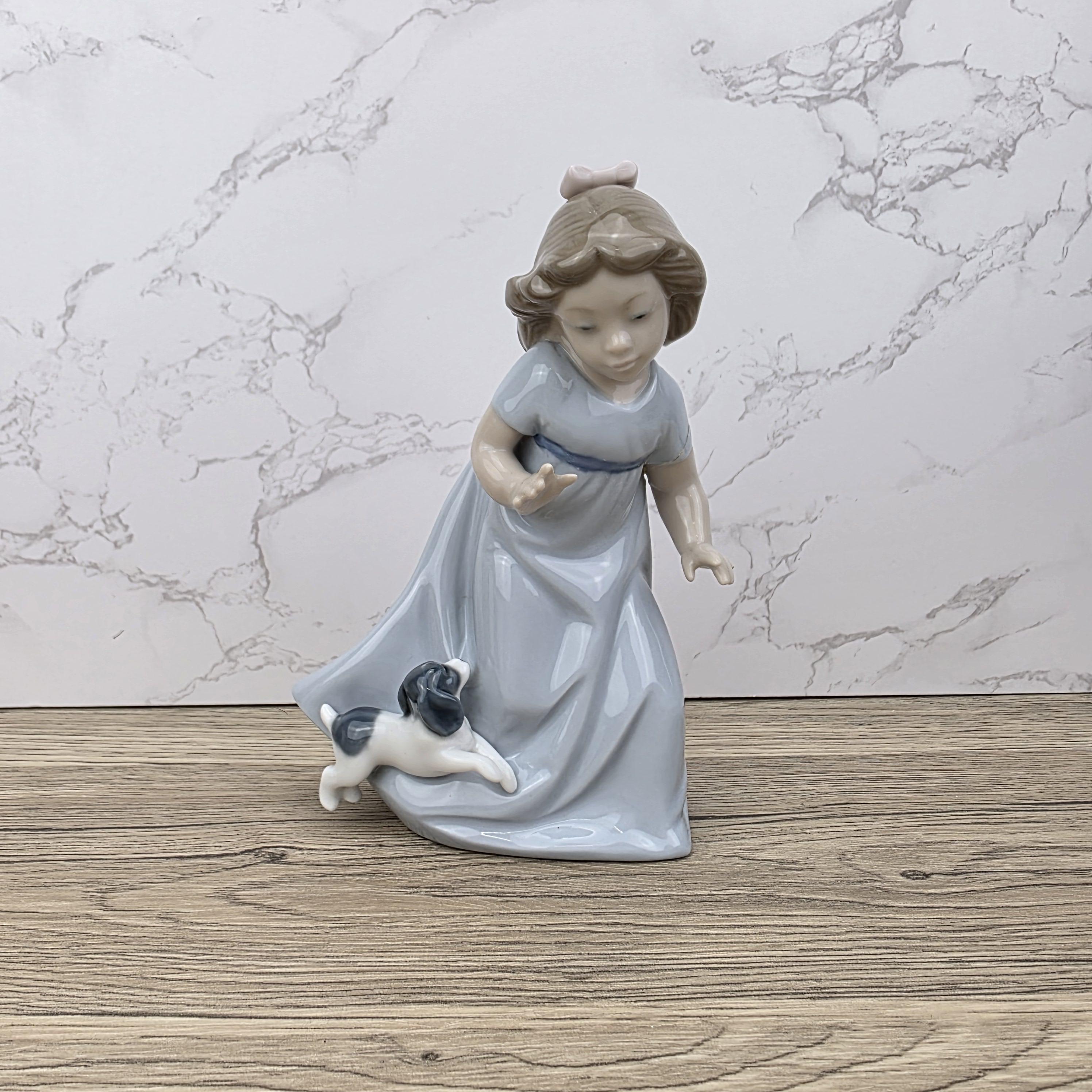 Vintage Nao Lladro Porcelain Figurine – Girl with Dog, Spain