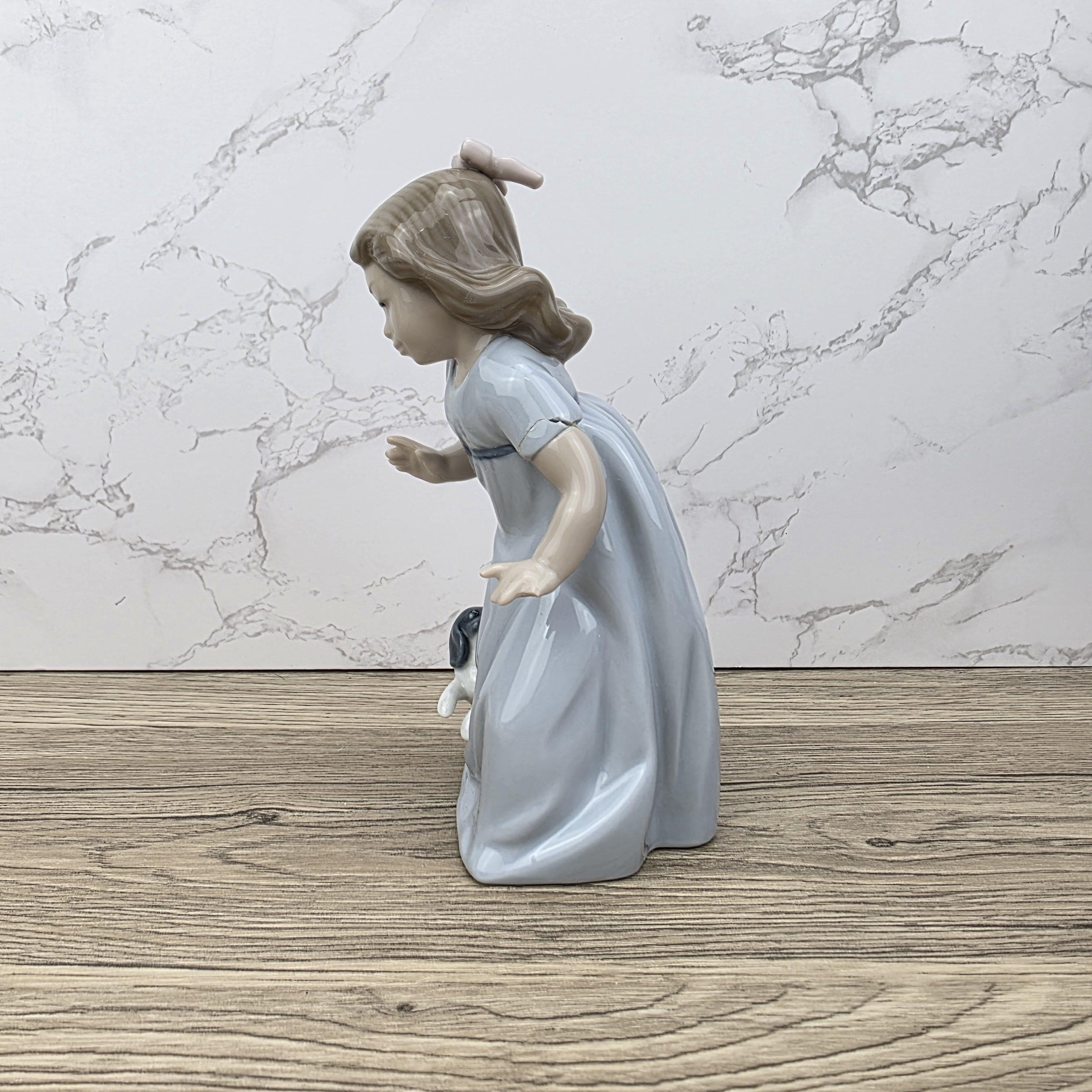 Vintage Nao Lladro Porcelain Figurine – Girl with Dog, Spain