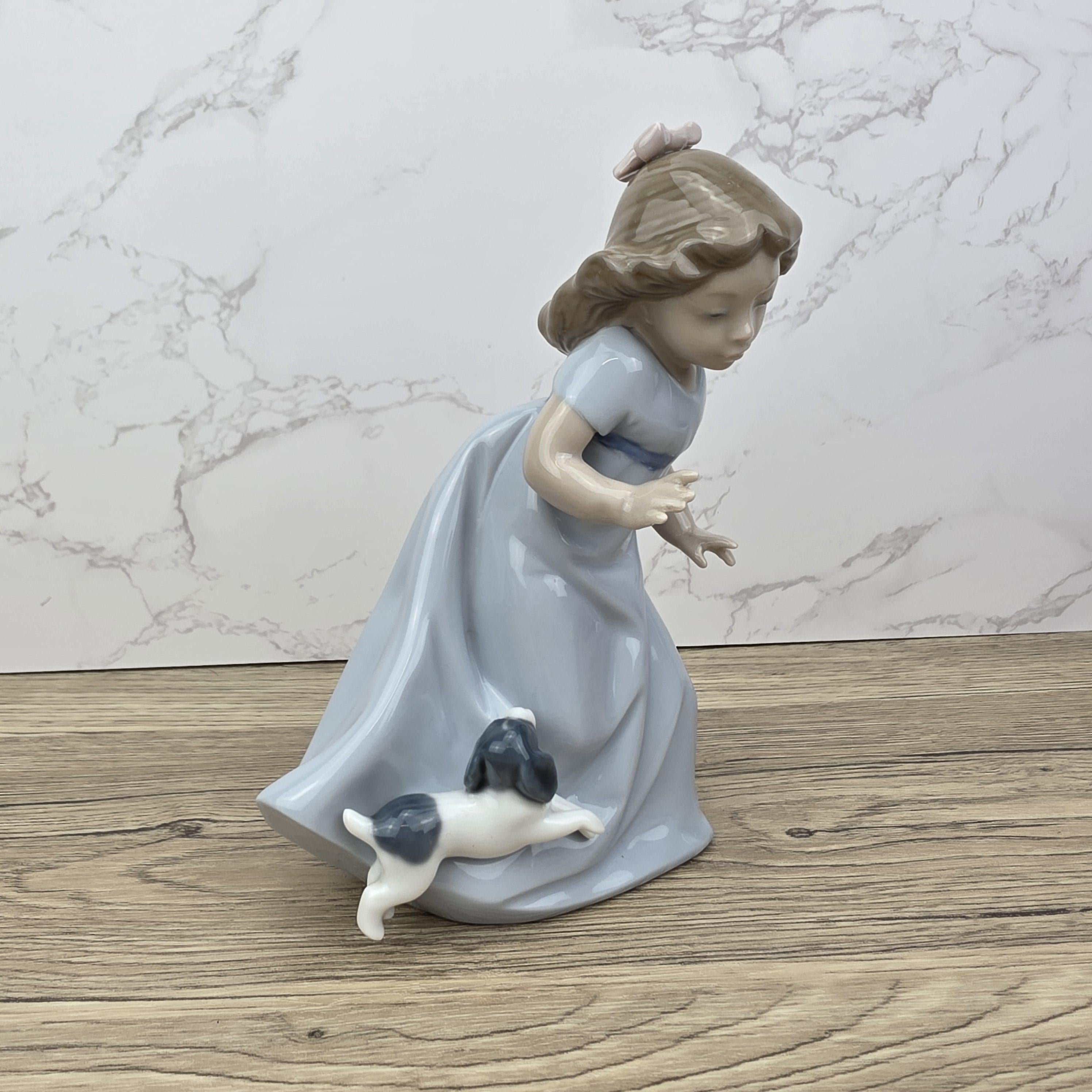 Vintage Nao Lladro Porcelain Figurine – Girl with Dog, Spain