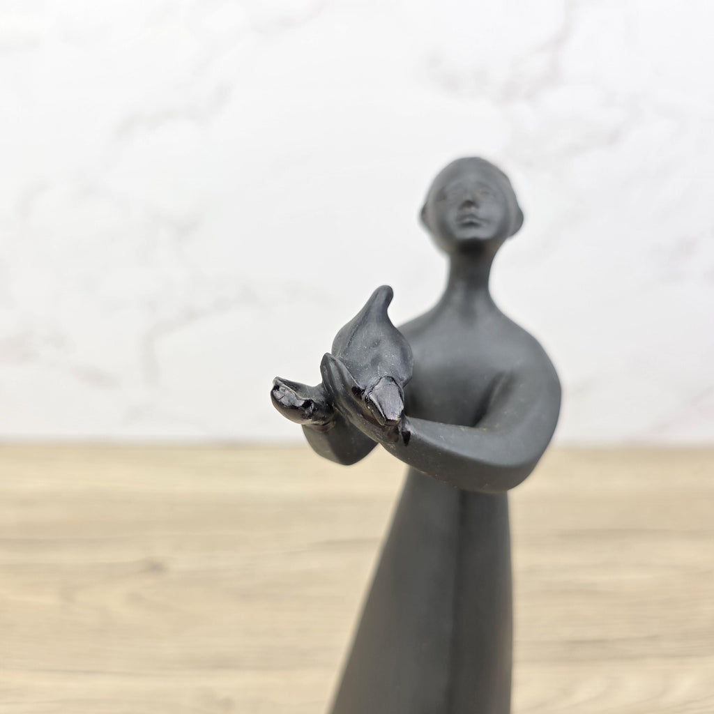 Royal Doulton Peace Figurine, HN2433, Black Ceramic, Minimalist Sculpture