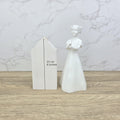 Vintage Coalport "Just For You" Figurine, White Bone China Girl with Flowers