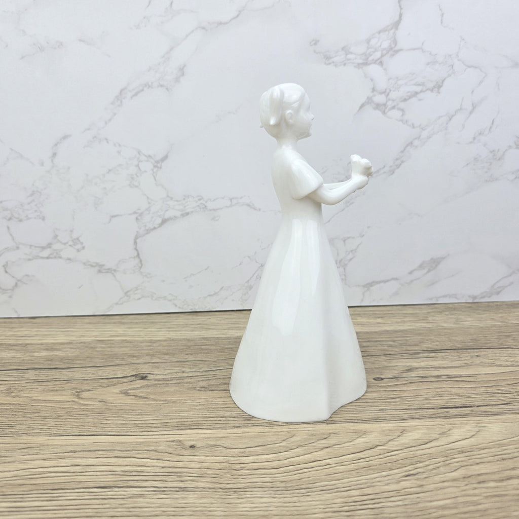 Vintage Coalport "Just For You" Figurine, White Bone China Girl with Flowers