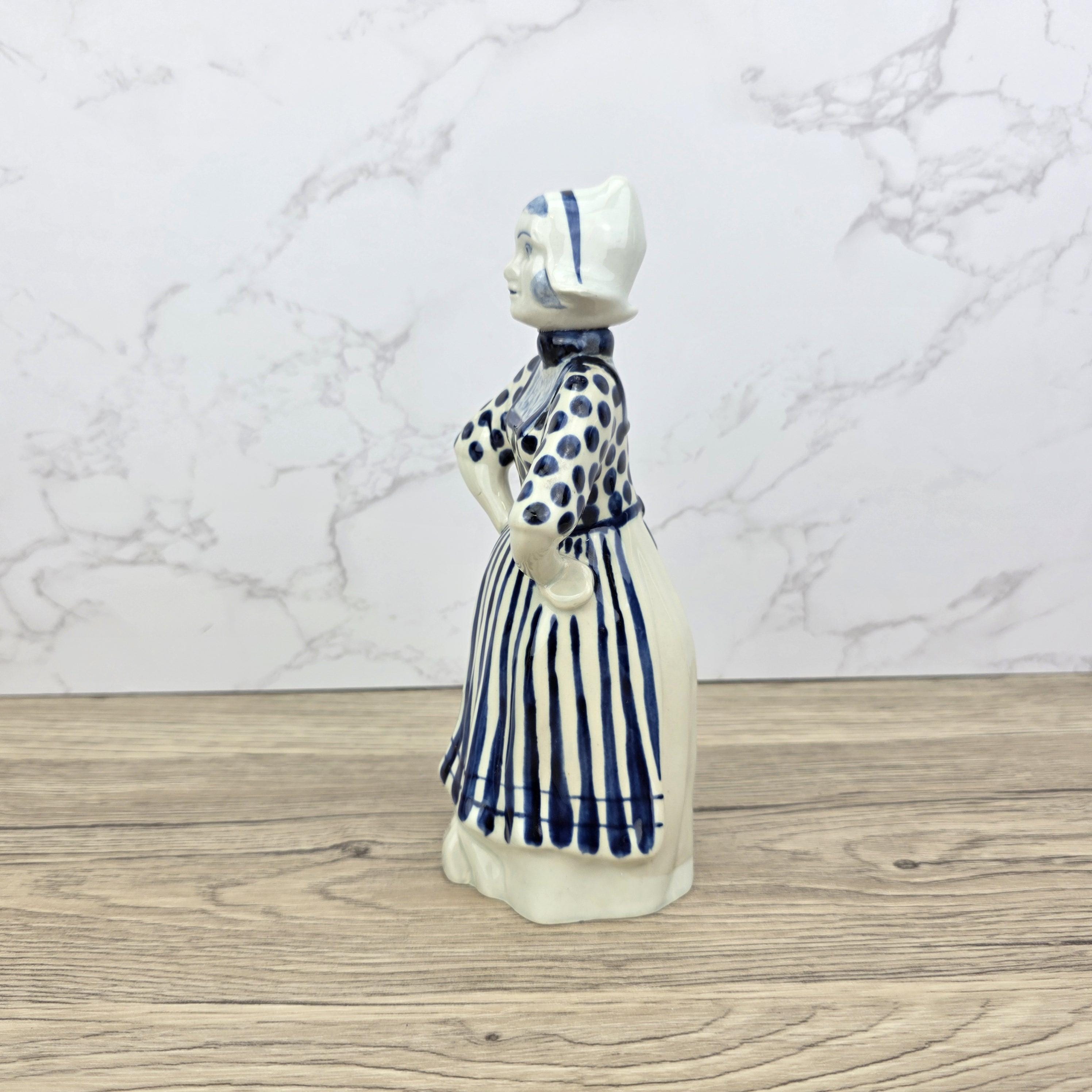 Vintage Delft Blue Dutch Girl Ceramic Figurine, Jul Waltk Holland