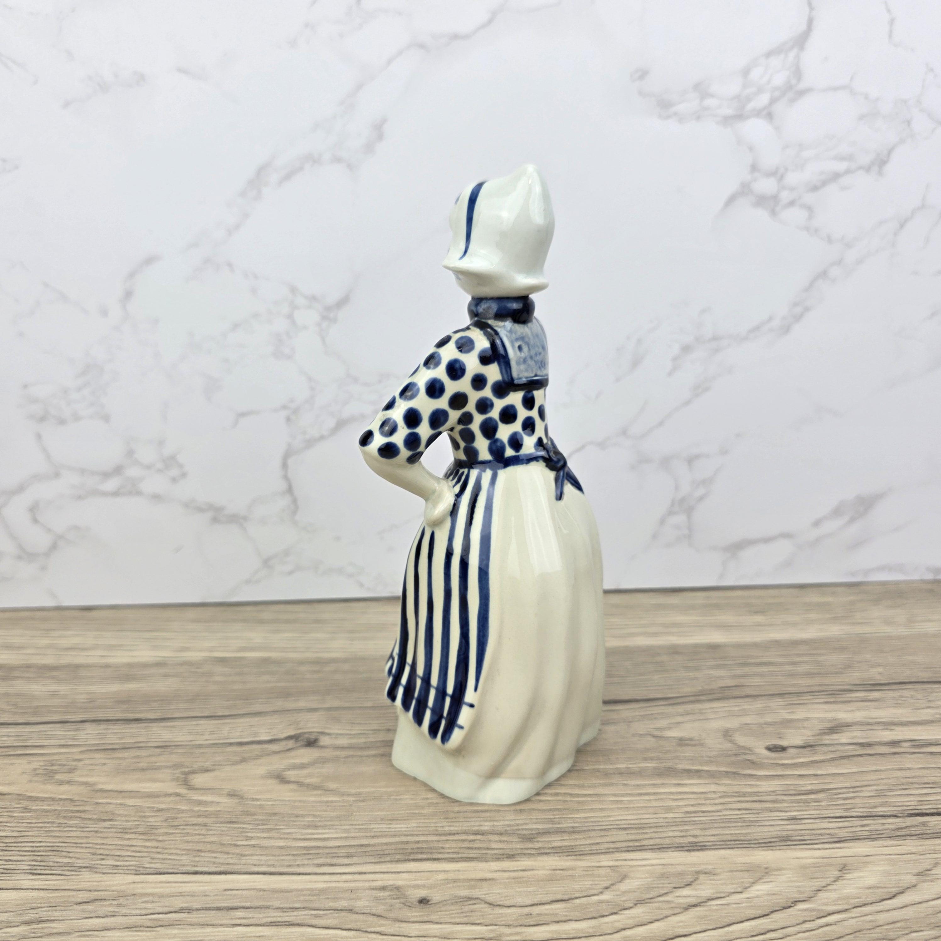 Vintage Delft Blue Dutch Girl Ceramic Figurine, Jul Waltk Holland