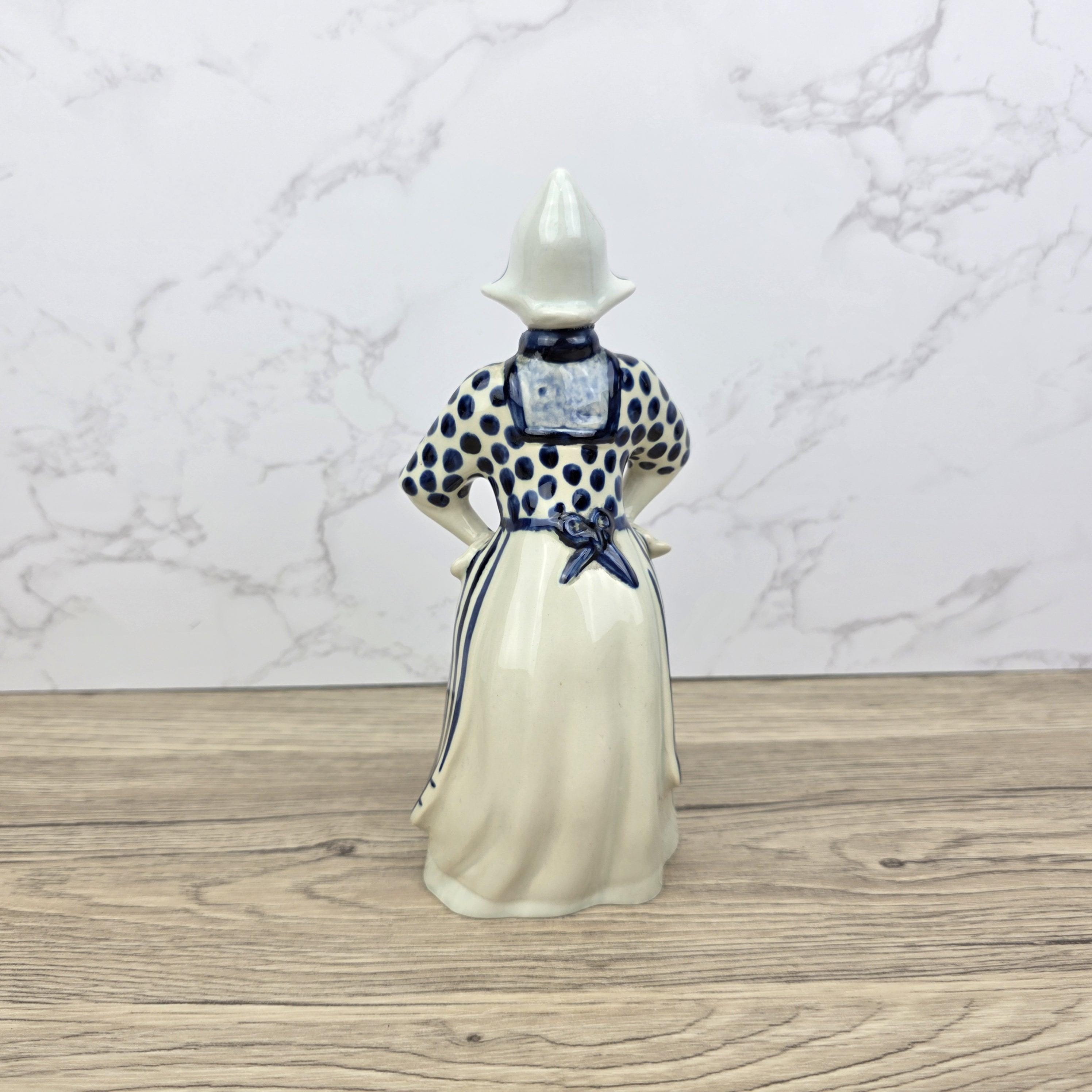 Vintage Delft Blue Dutch Girl Ceramic Figurine, Jul Waltk Holland