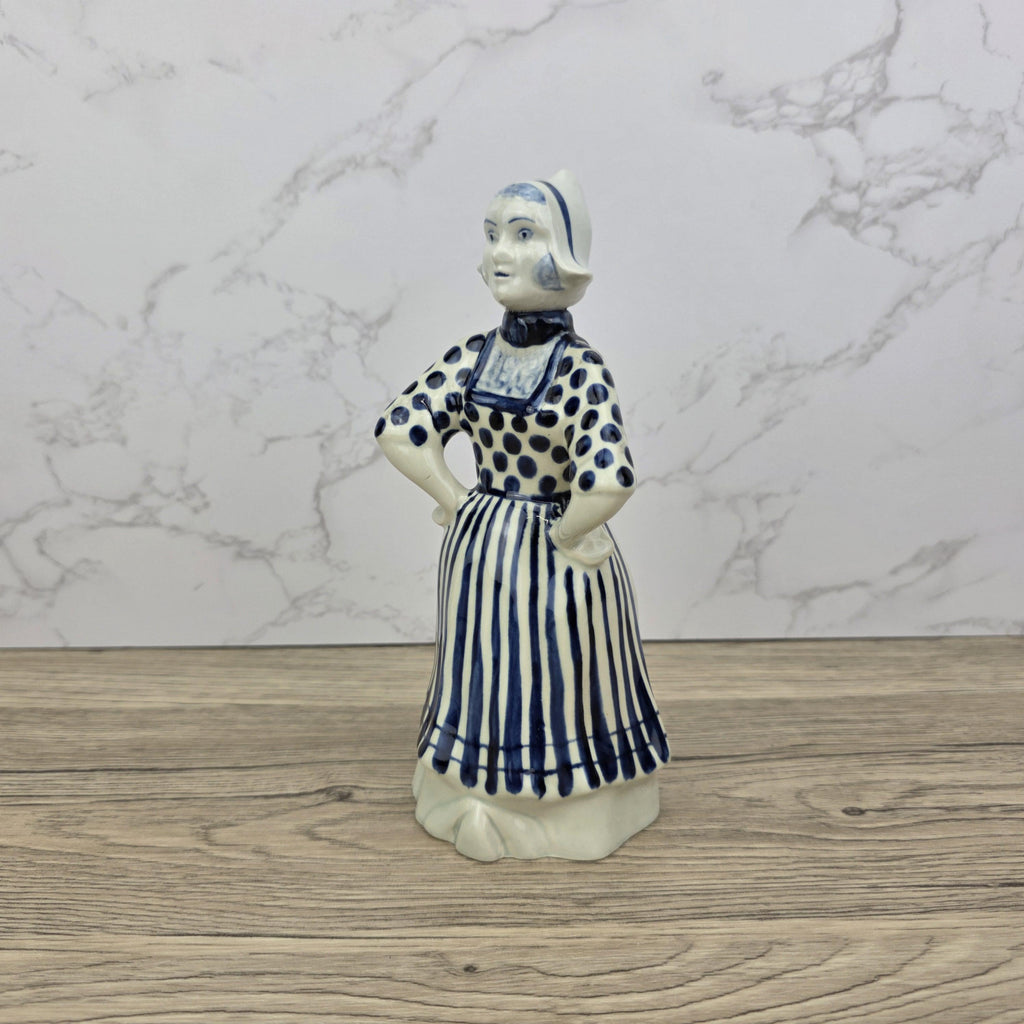 Vintage Delft Blue Dutch Girl Ceramic Figurine, Jul Waltk Holland