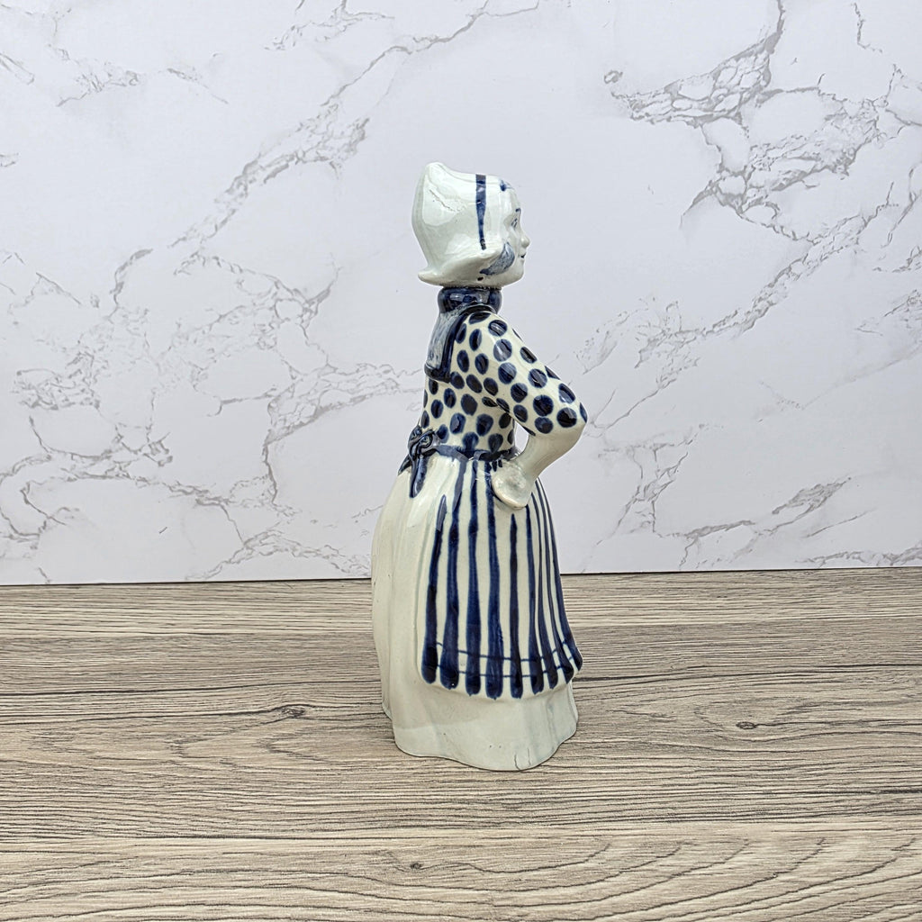 Vintage Delft Blue Dutch Girl Ceramic Figurine, Jul Waltk Holland