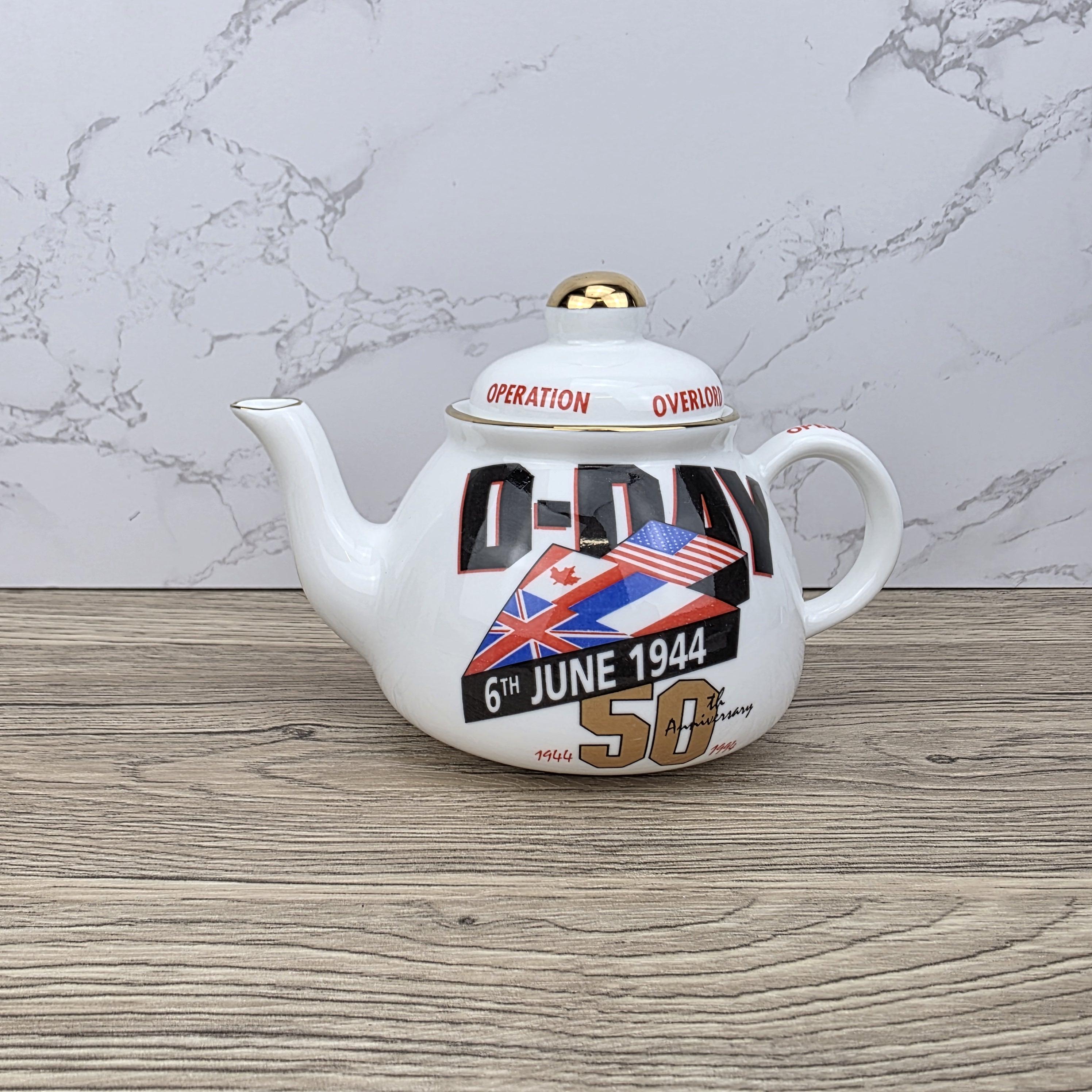 Vintage D-Day 50th Anniversary Teapot, James Dean Pottery, England