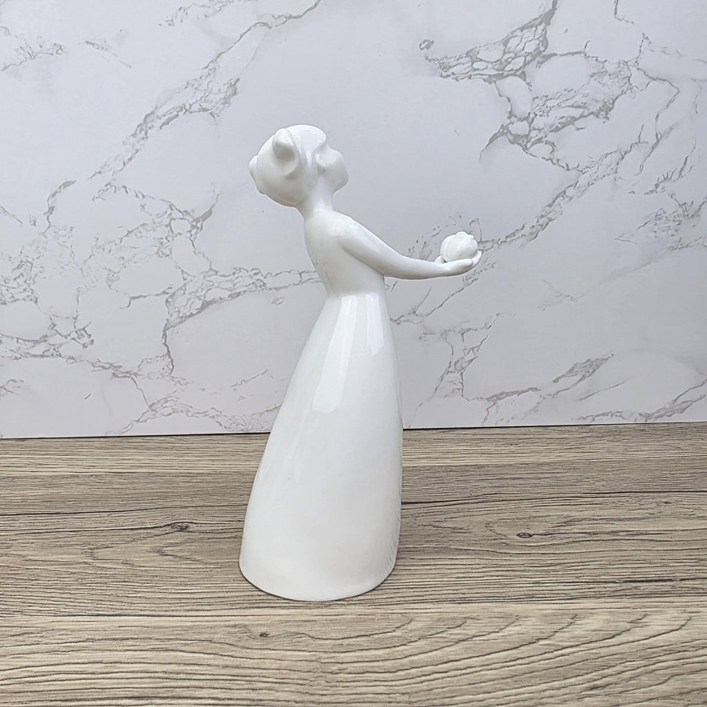 Vintage Coalport Bone China Figurine, Girl with Rose, England