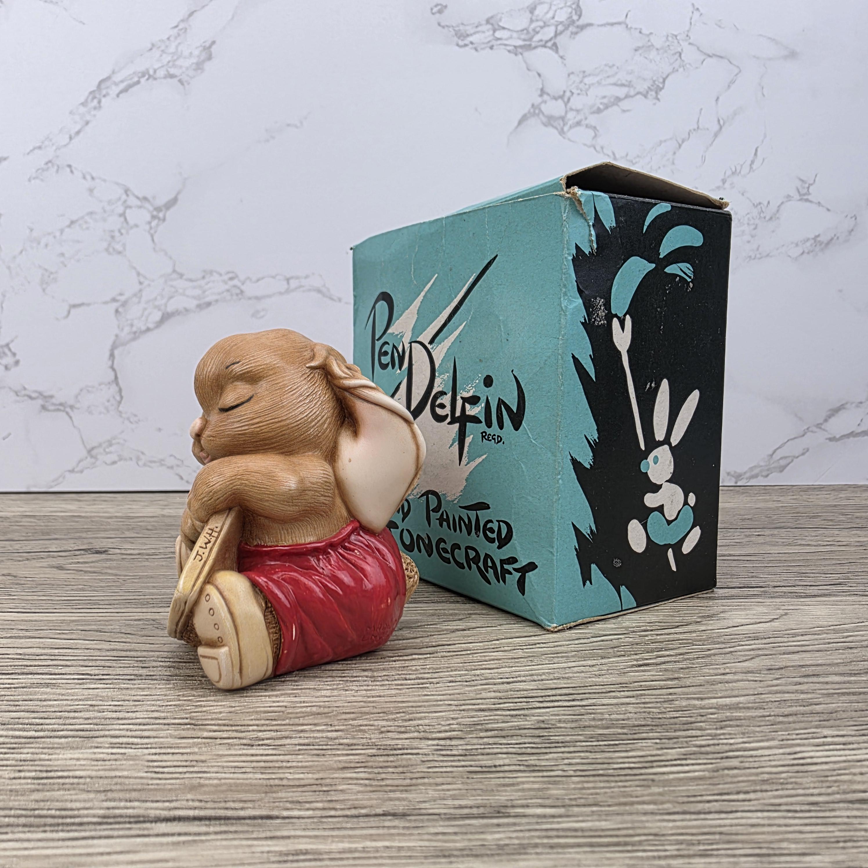 Vintage Pendelfin EUCLID Rabbit Figurine, Hand Painted Stonecraft