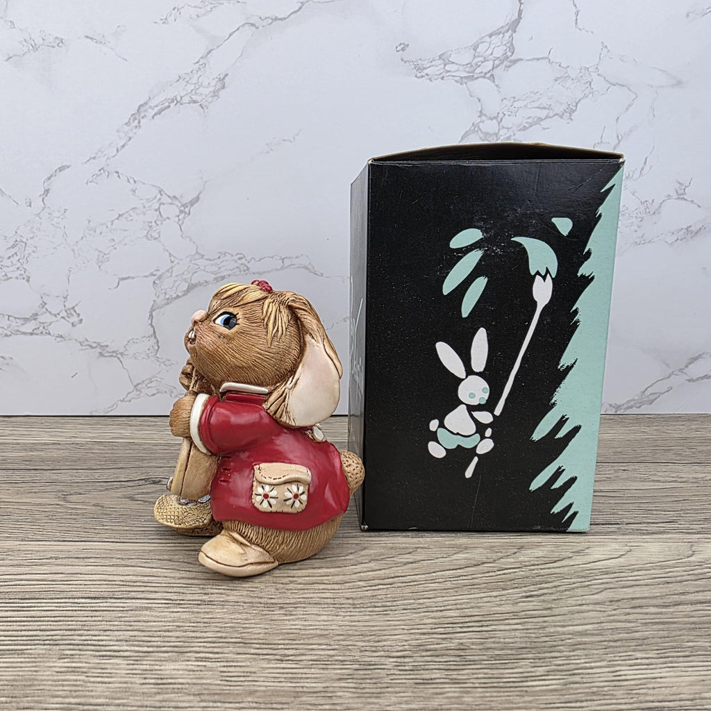 Vintage Pendelfin Rabbit "Busker" Figurine, Hand Painted Stonecraft