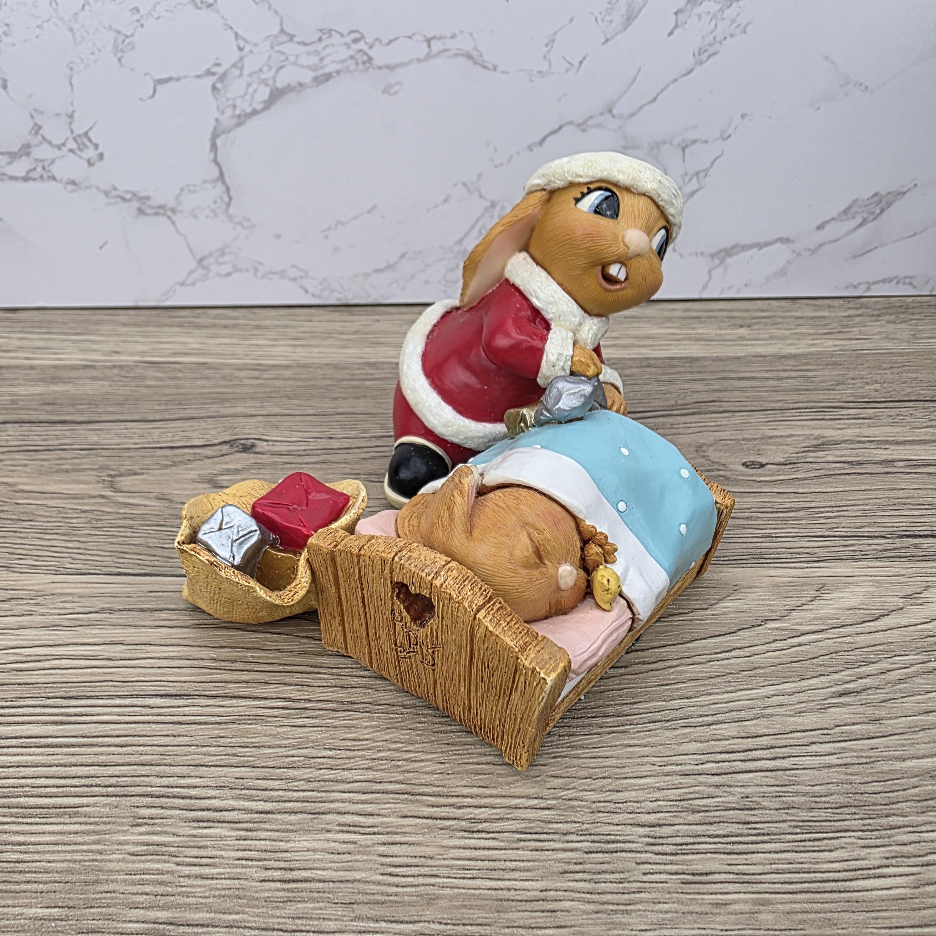 Vintage Pendelfin All Wrapped Up Rabbit, Stonecraft Figurine, New Old Stock BOXED