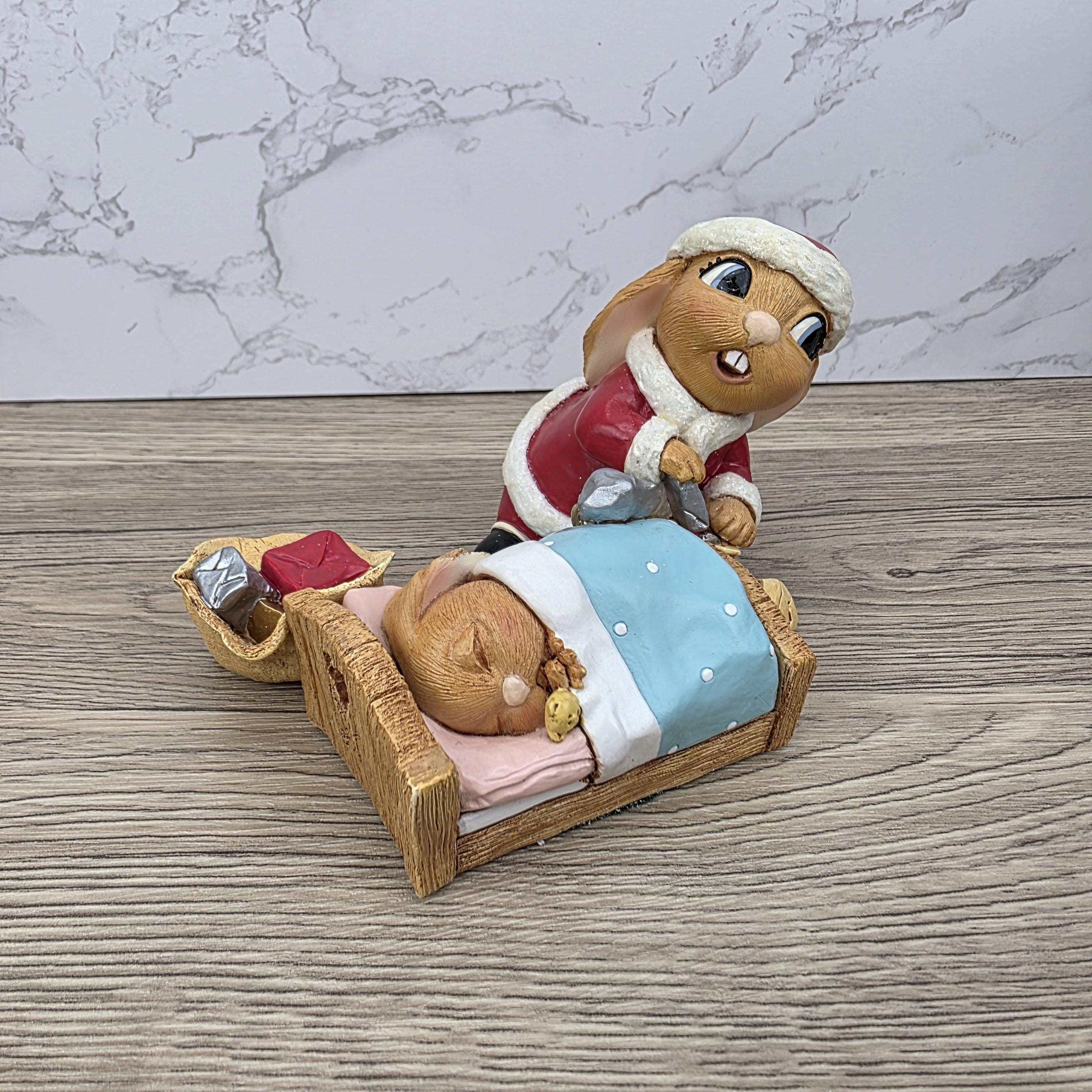 Vintage Pendelfin All Wrapped Up Rabbit, Stonecraft Figurine, New Old Stock BOXED