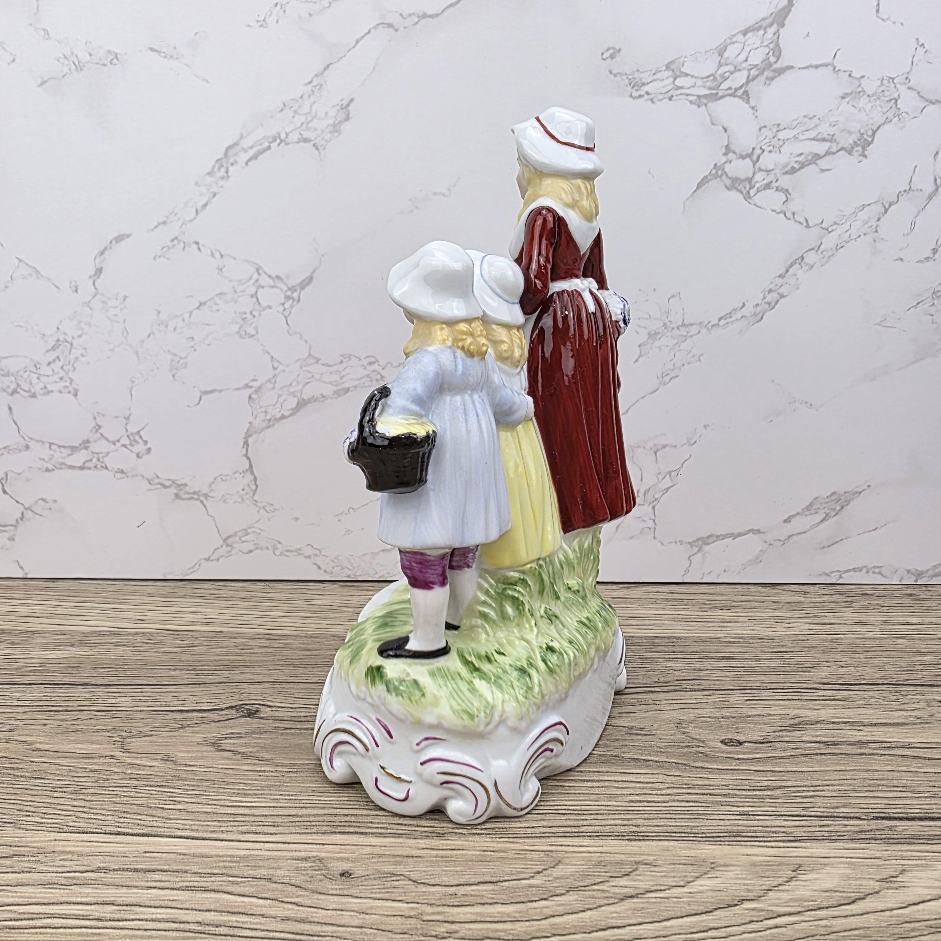 Vintage Yardley English Lavender Figurine, Mother and Children, Porcelain Statue