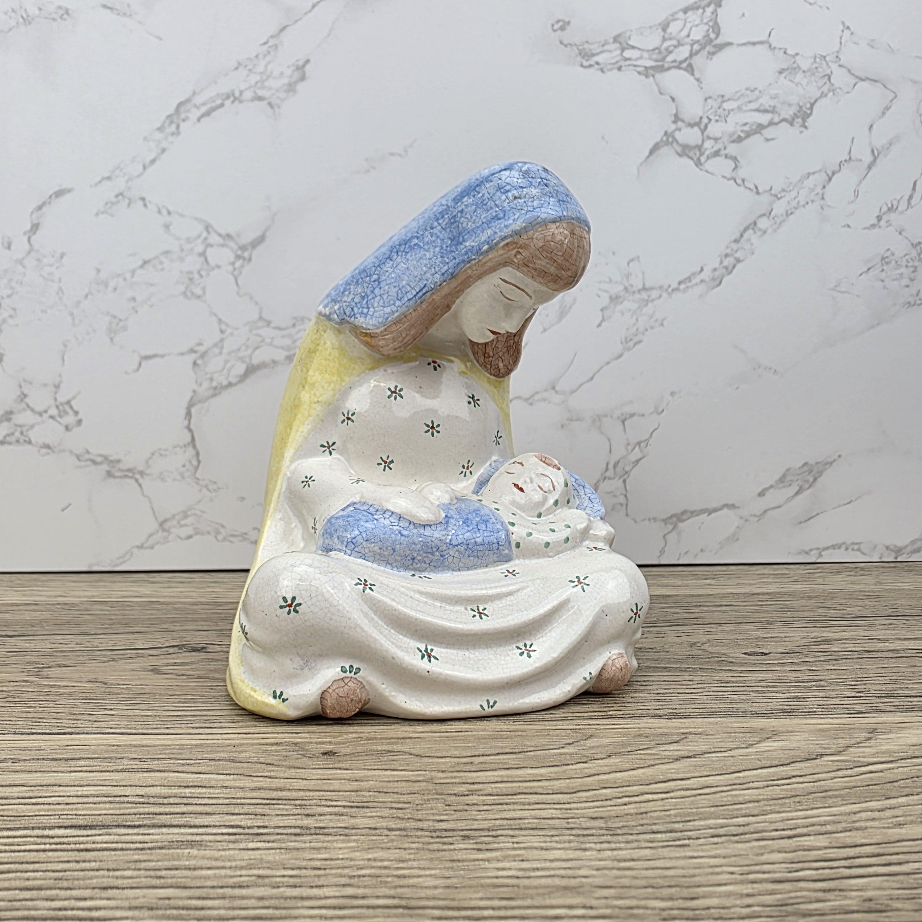 Vintage L'Atelier Quebec Ceramic Madonna and Child Figurine