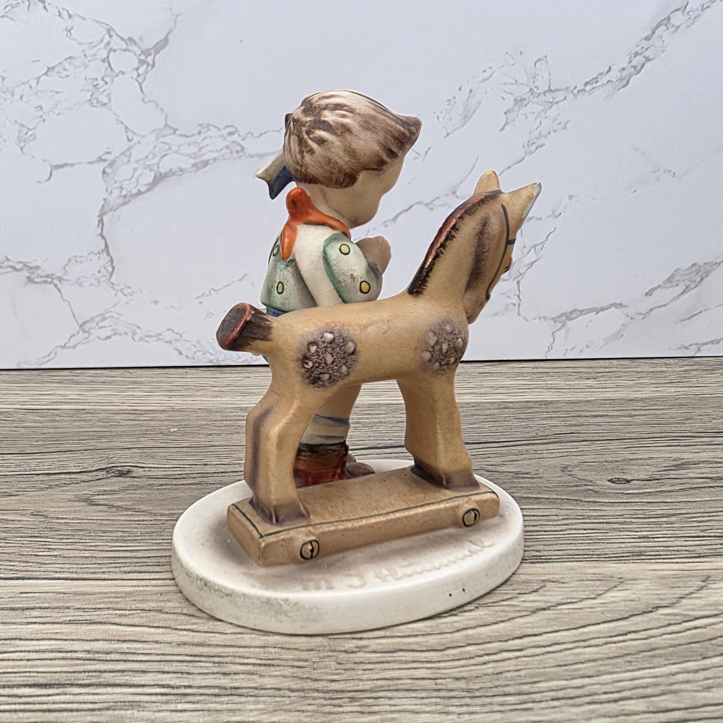 Vintage Hummel Figurine, Prayer Before Battle, Girl with Toy Horse (1970s)