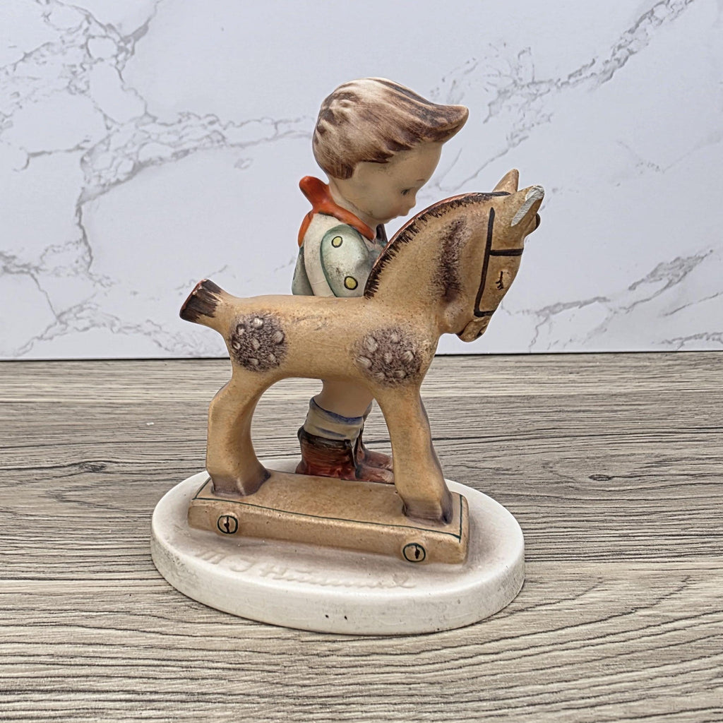 Vintage Hummel Figurine, Prayer Before Battle, Girl with Toy Horse (1970s)