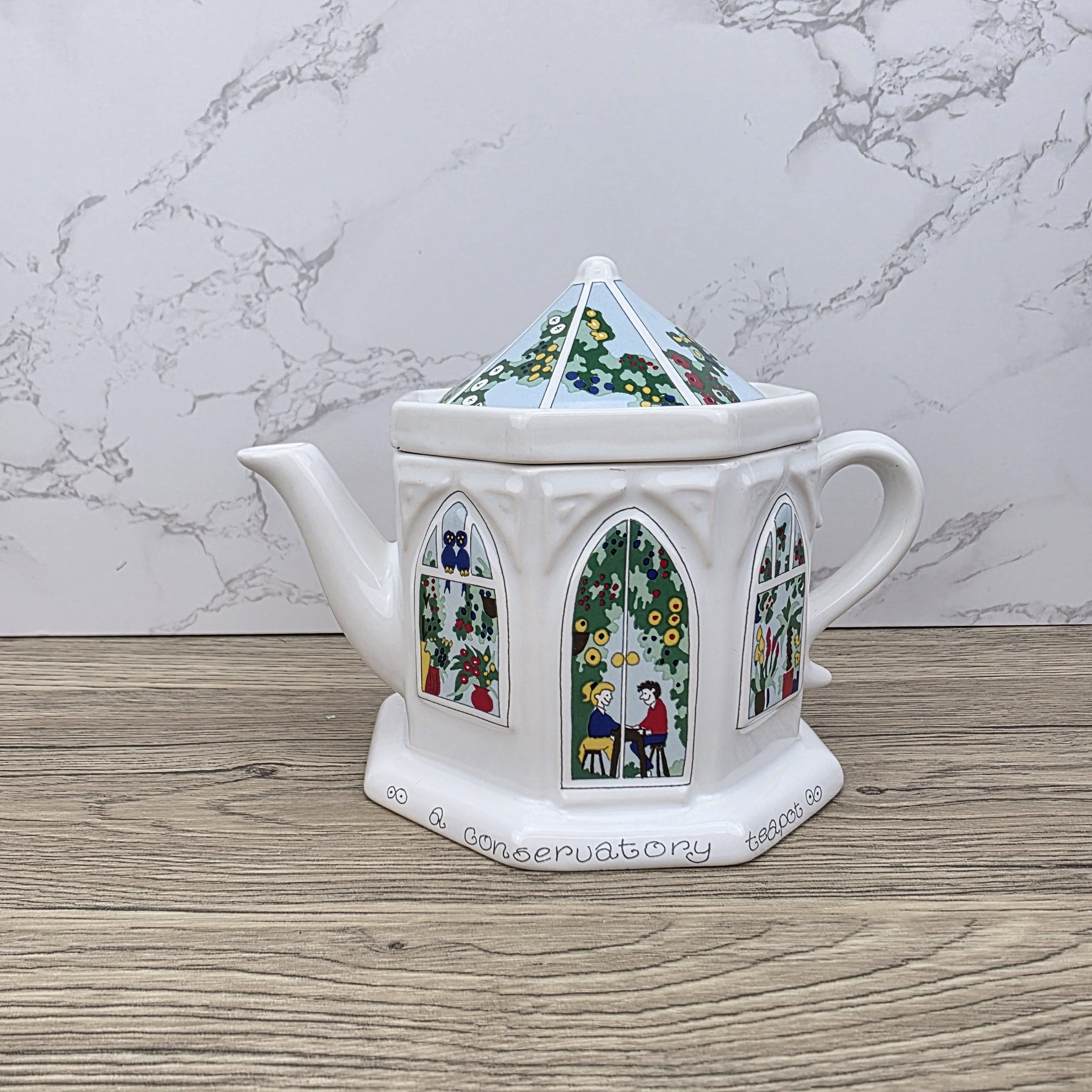 Vintage Wade England Conservatory Teapot, English Life Series, 1980s