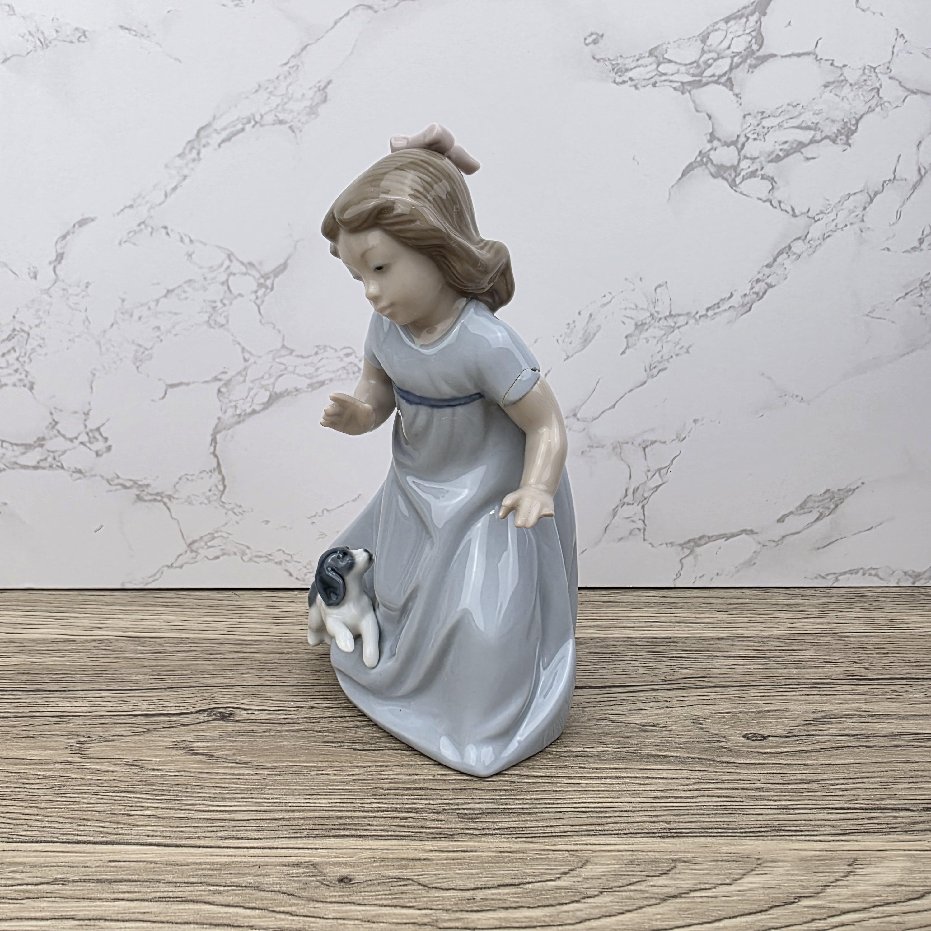 Vintage Nao Lladro Porcelain Figurine – Girl with Dog, Spain