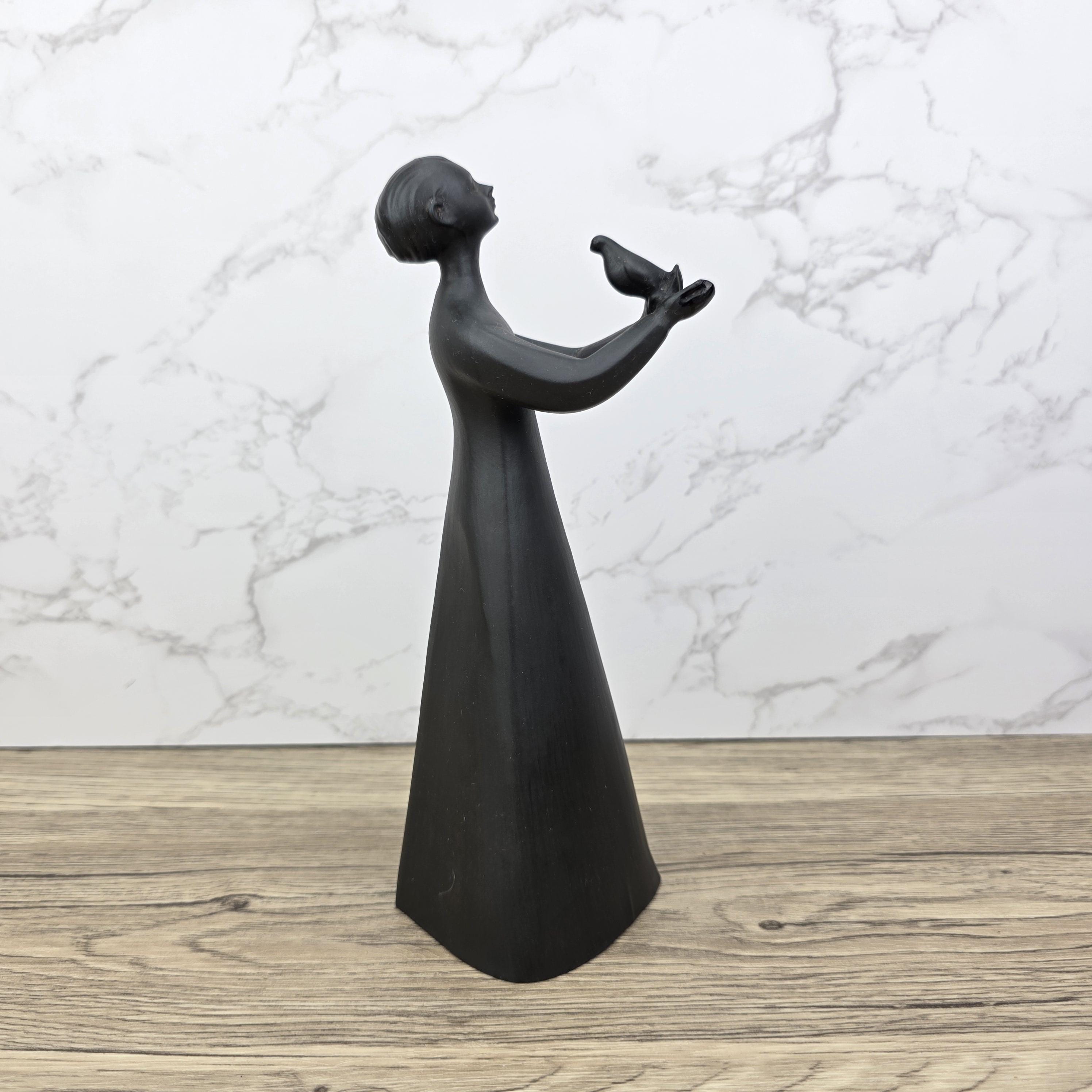 Royal Doulton Peace Figurine, HN2433, Black Ceramic, Minimalist Sculpture