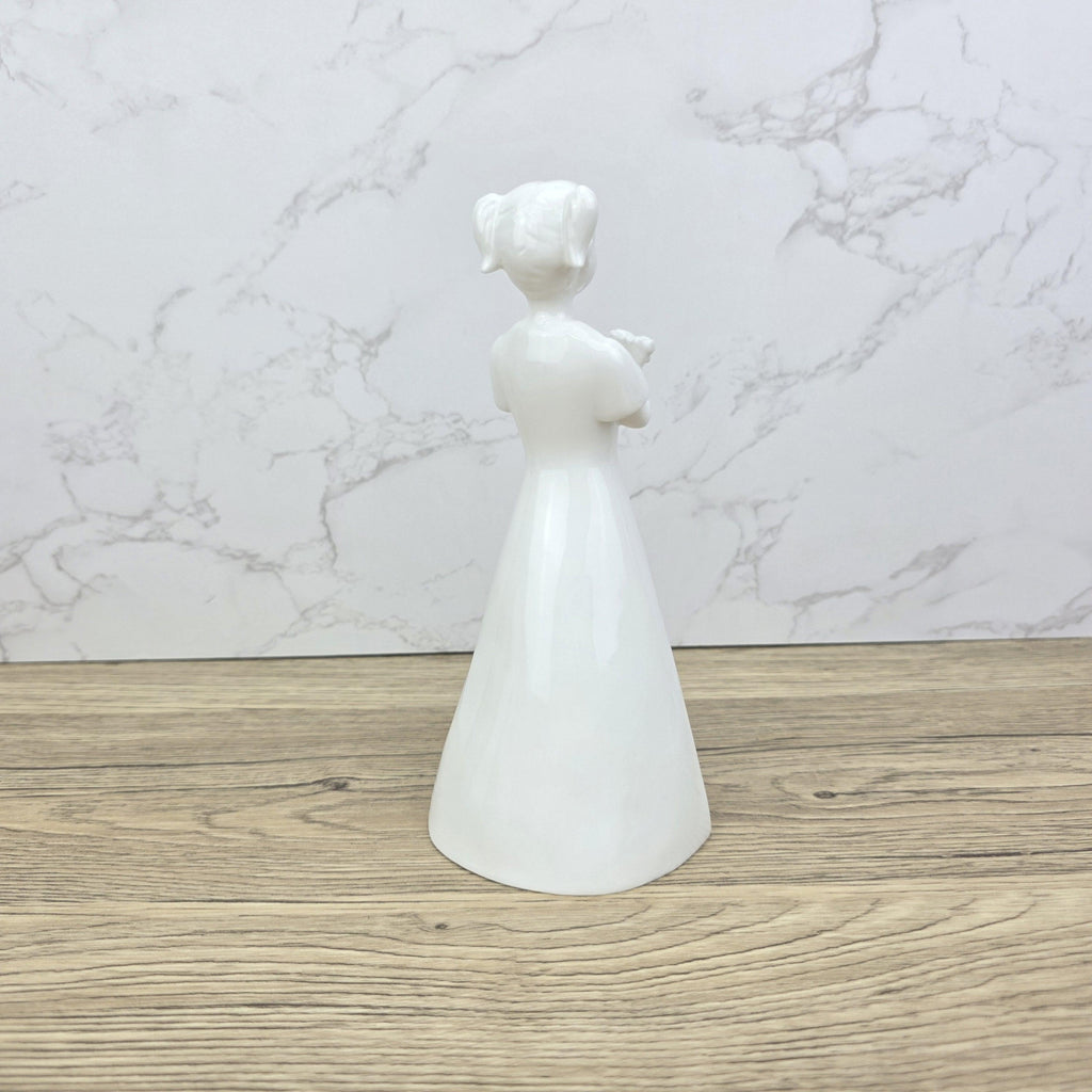 Vintage Coalport "Just For You" Figurine, White Bone China Girl with Flowers