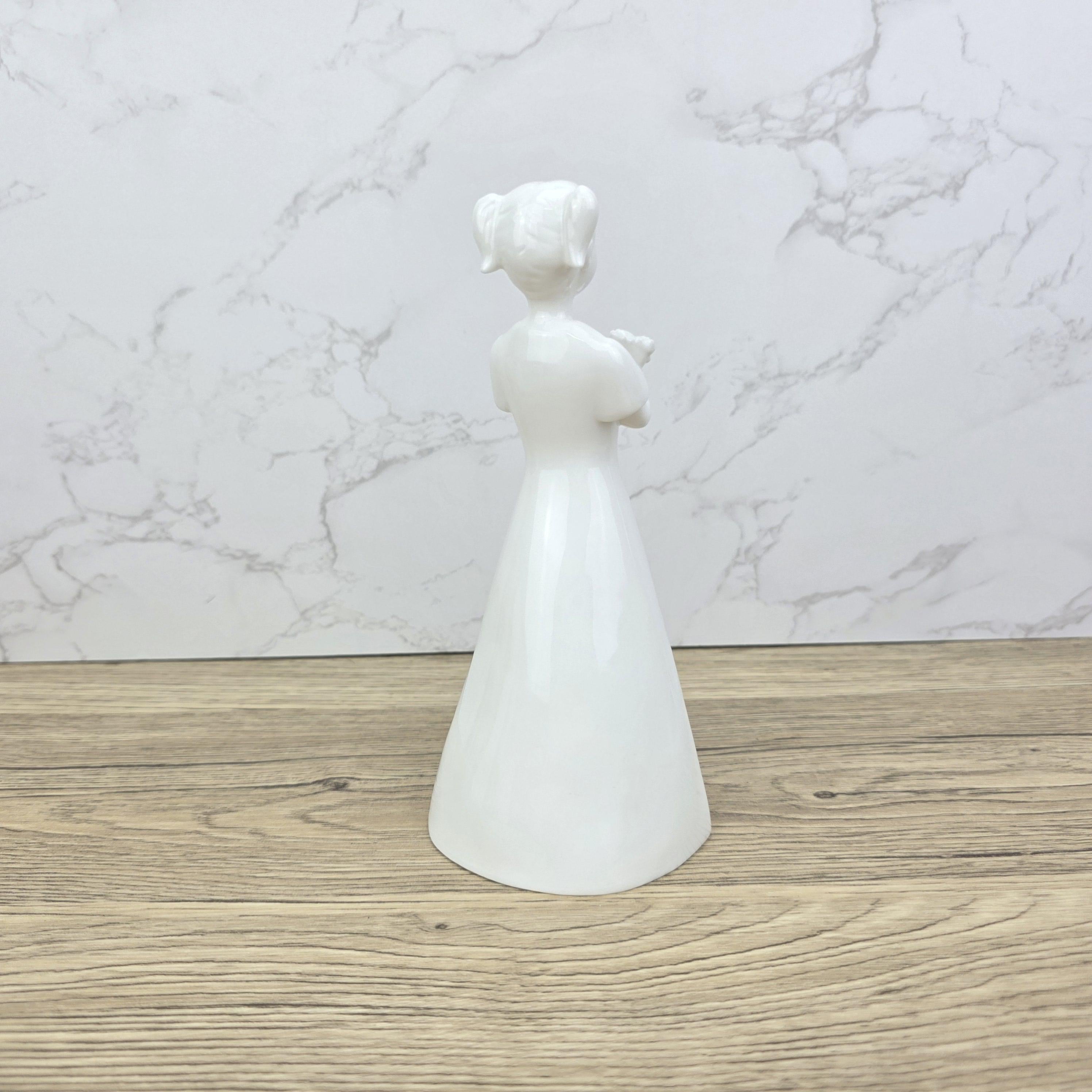 Vintage Coalport "Just For You" Figurine, White Bone China Girl with Flowers