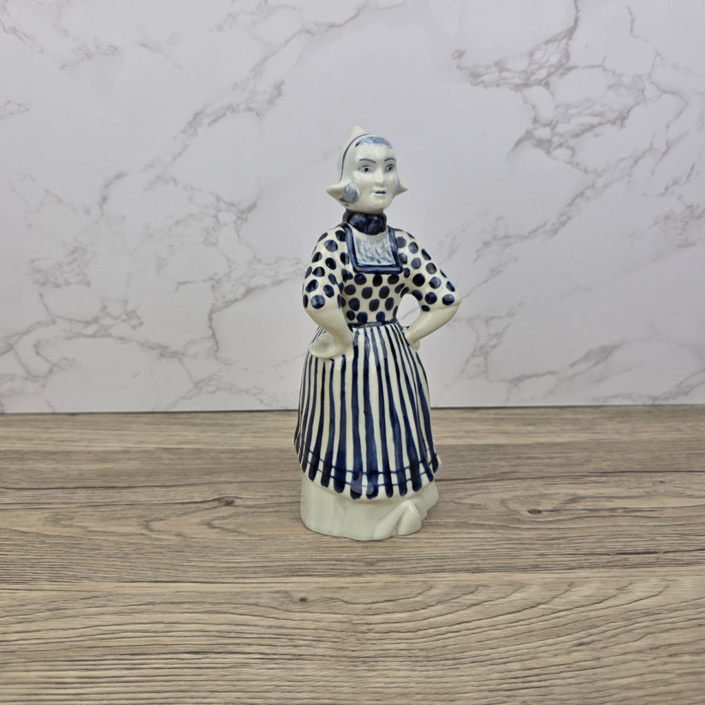 Vintage Delft Blue Dutch Girl Ceramic Figurine, Jul Waltk Holland