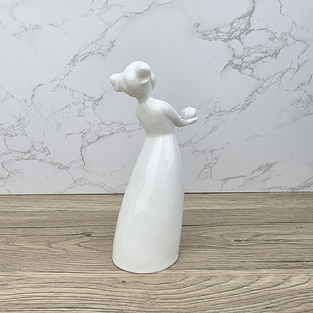 Vintage Coalport Bone China Figurine, Girl with Rose, England