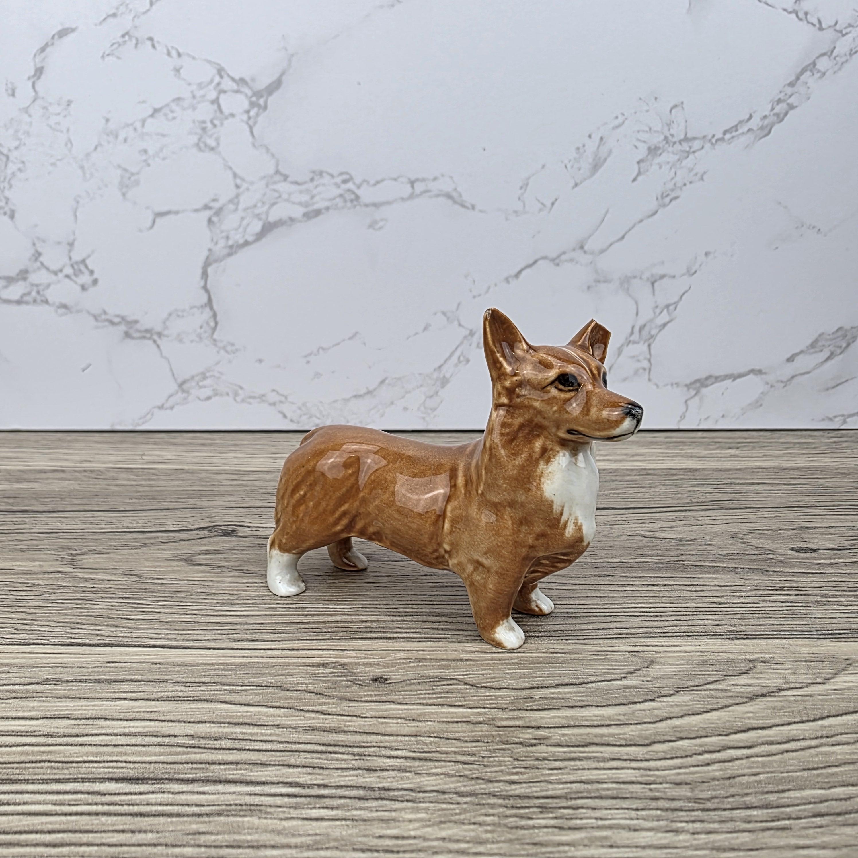 Beswick England Corgi Dog Figurine Vintage Porcelain Brown White Ceramic Animal Collectible British Pottery