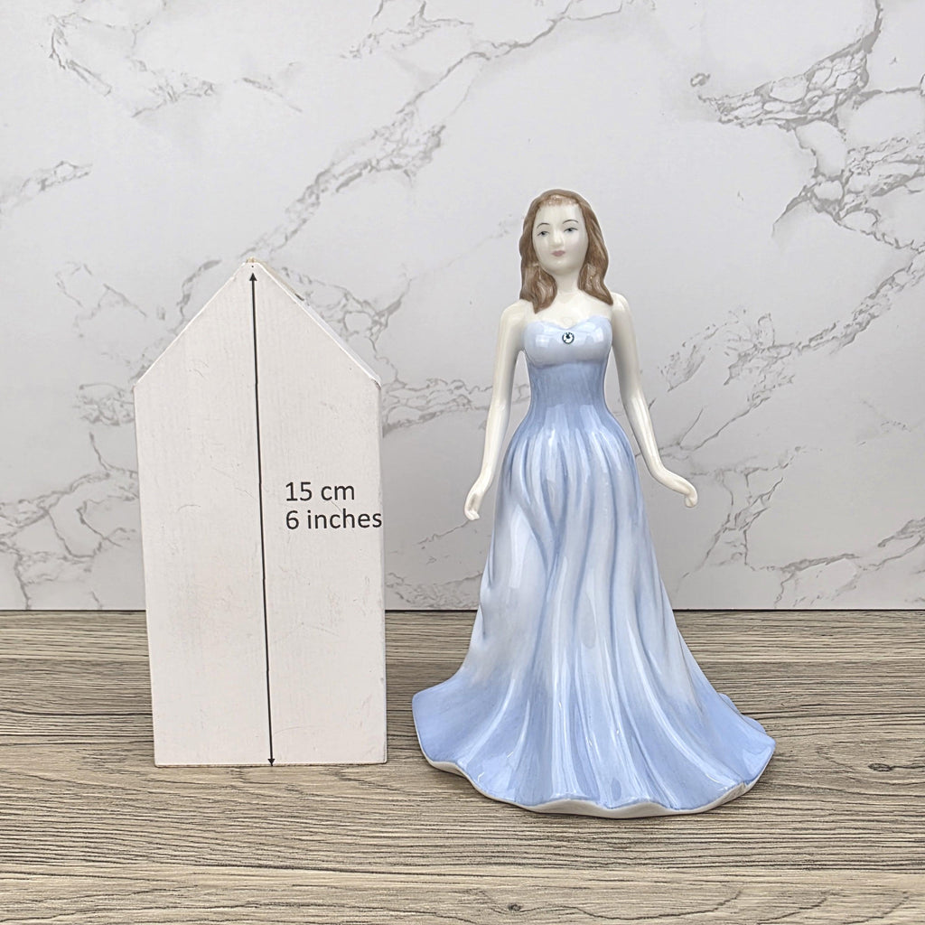 Royal Doulton Aquamarine Figurine HN4972, March Birthday Girl, Bone China
