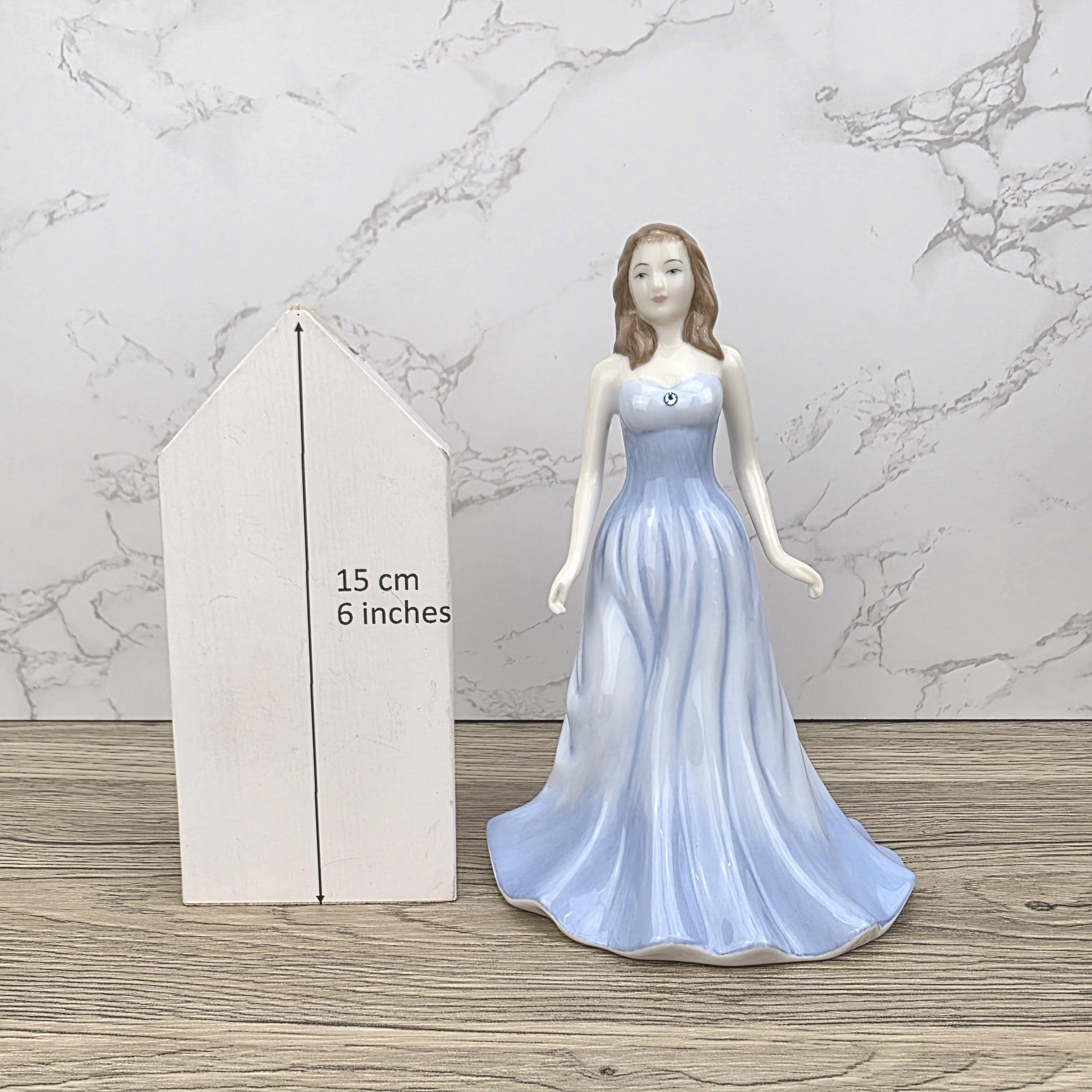 Royal Doulton Aquamarine Figurine HN4972, March Birthday Girl, Bone China