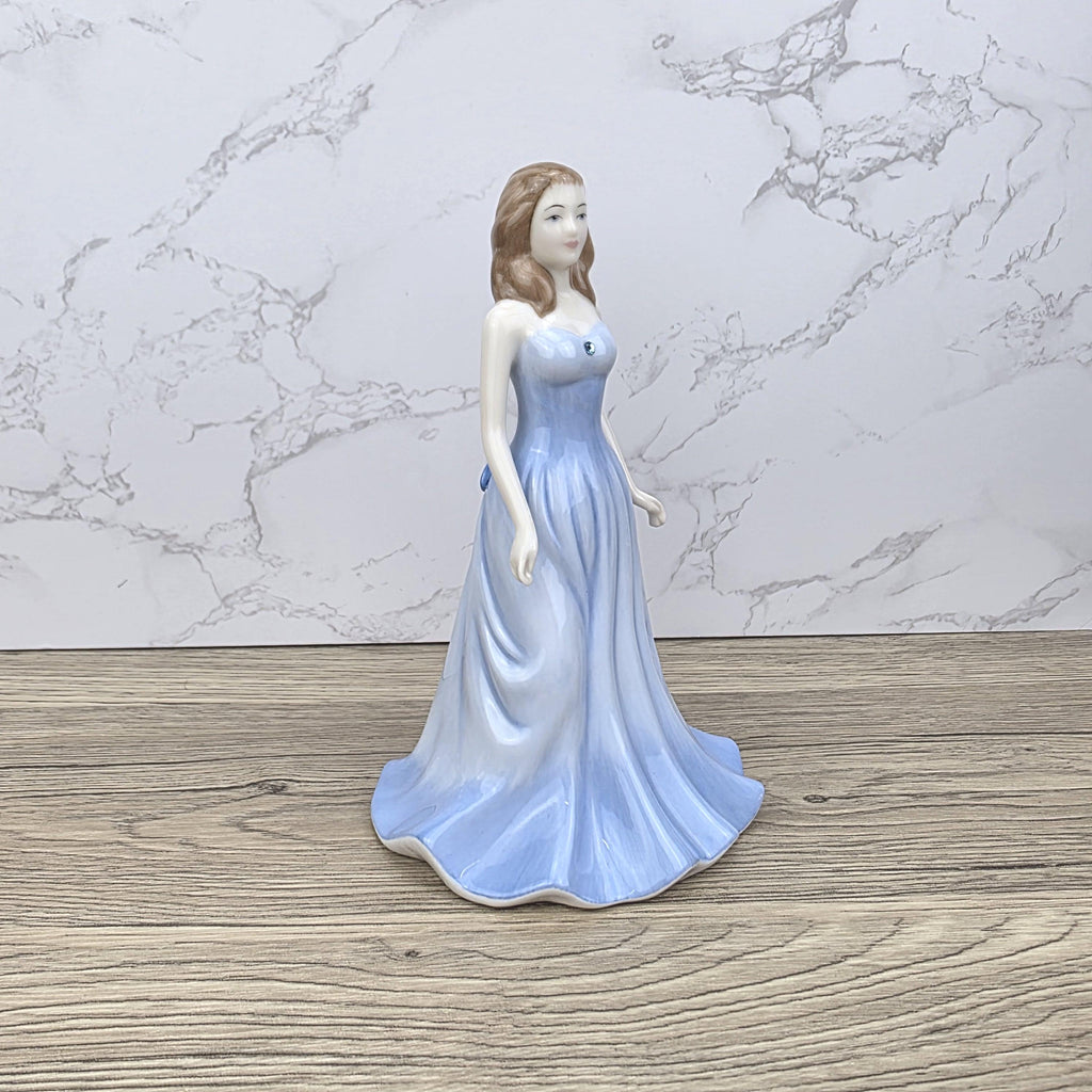 Royal Doulton Aquamarine Figurine HN4972, March Birthday Girl, Bone China