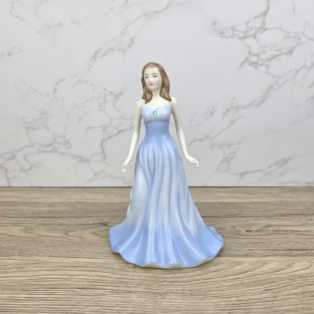 Royal Doulton Aquamarine Figurine HN4972, March Birthday Girl, Bone China