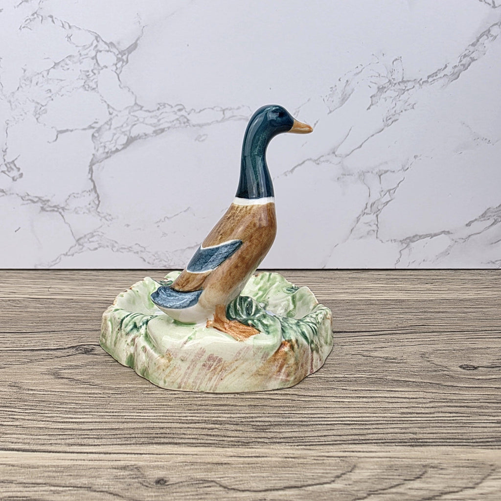 Vintage Beswick Mallard Duck Figurine: Porcelain Trinket Dish, England