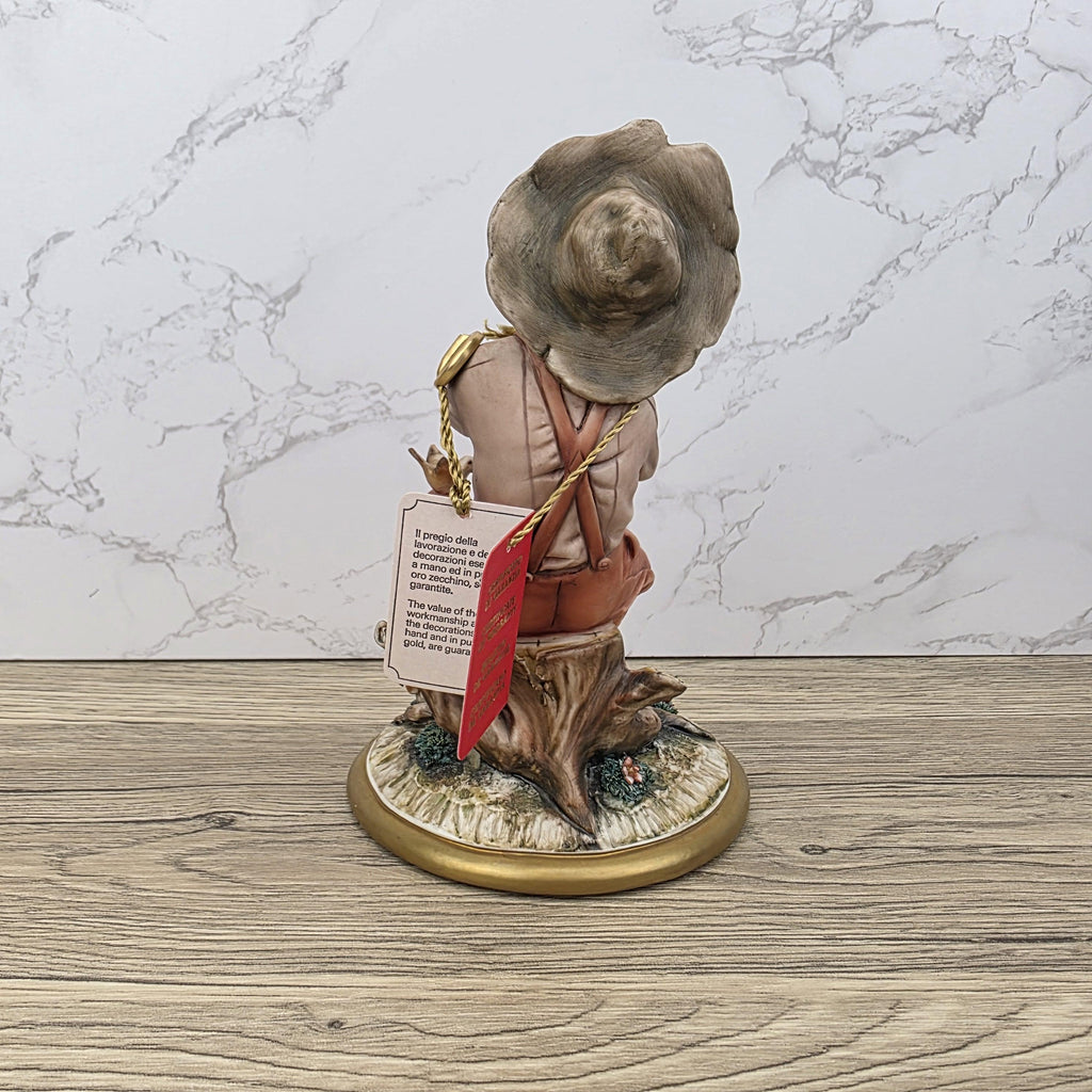 Vintage Capodimonte Porcelain Figurine, Boy with Flute, Hand Painted Italian Decor