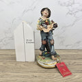 Capodimonte Porcelain Figurine Boy with Grapes Basket La Medea Italy Vintage Collectible
