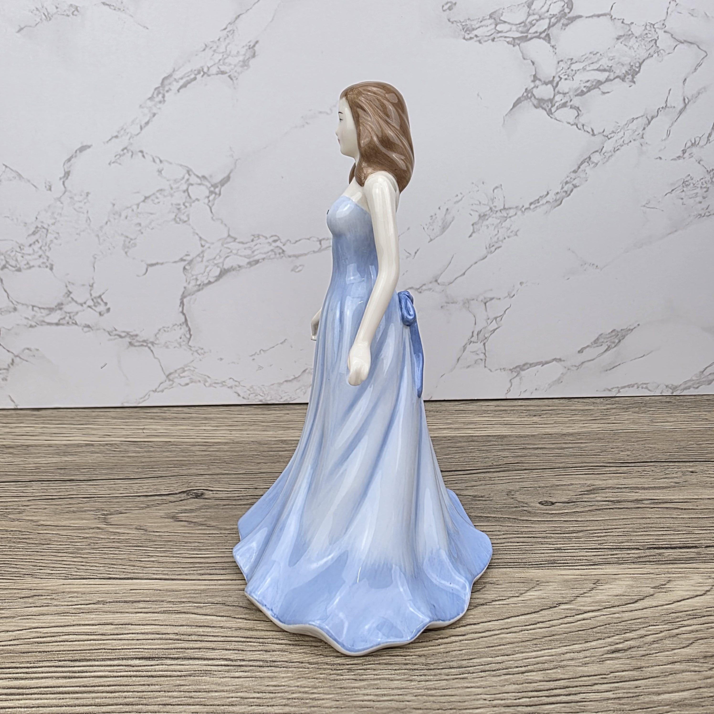 Royal Doulton Aquamarine Figurine HN4972, March Birthday Girl, Bone China