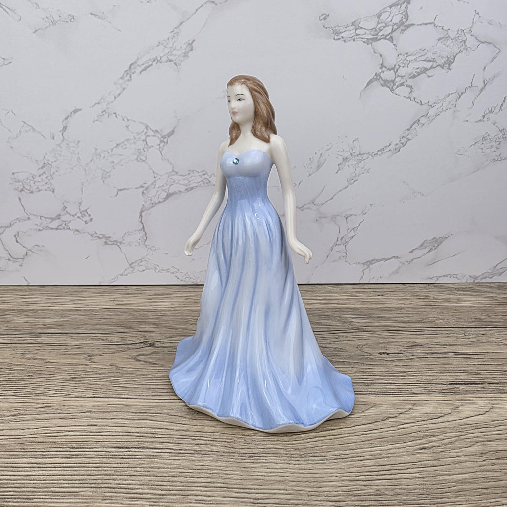 Royal Doulton Aquamarine Figurine HN4972, March Birthday Girl, Bone China