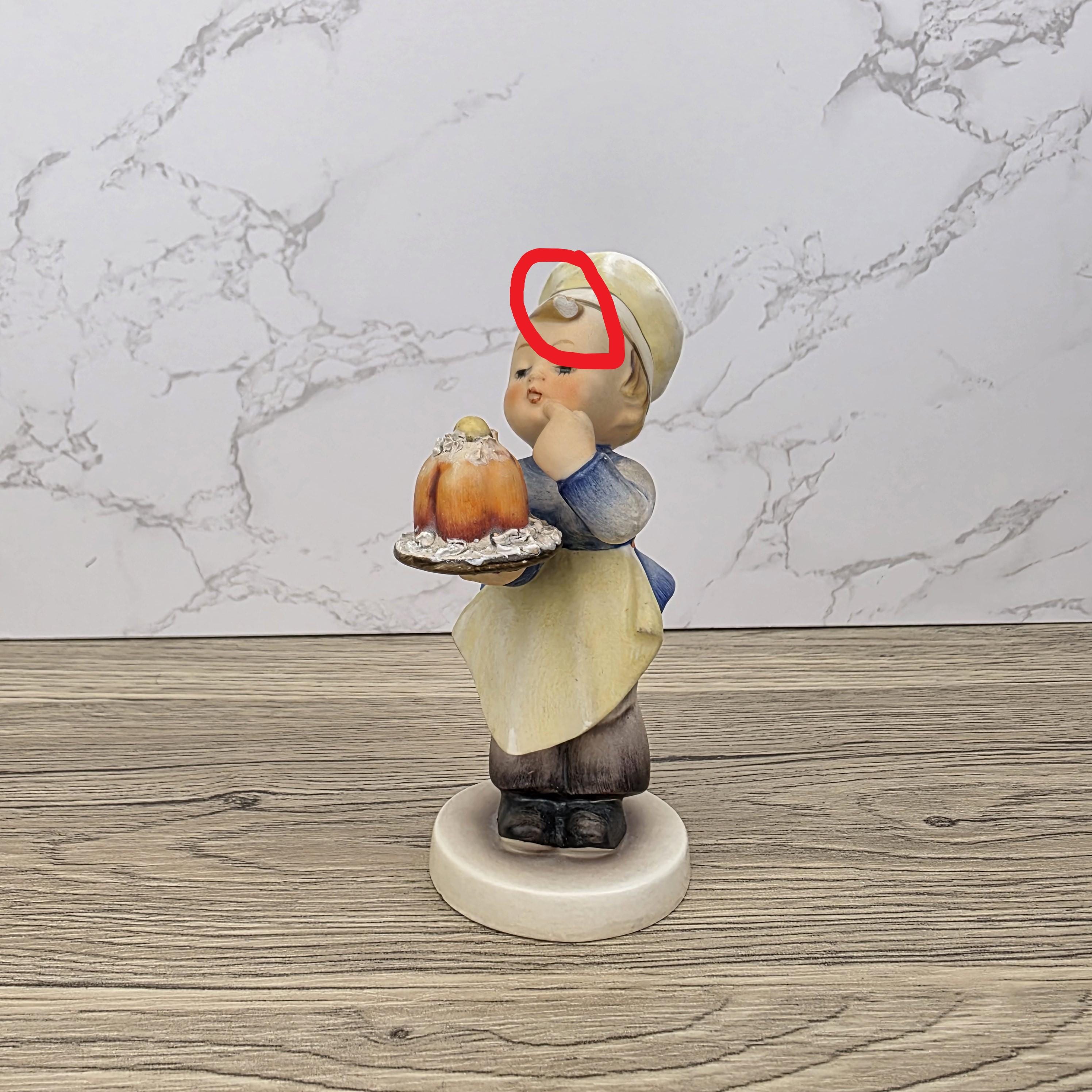 Porcelain Hummel Figurine Baker #128 TMK-3 West Germany Mid-Century Collectible Boy