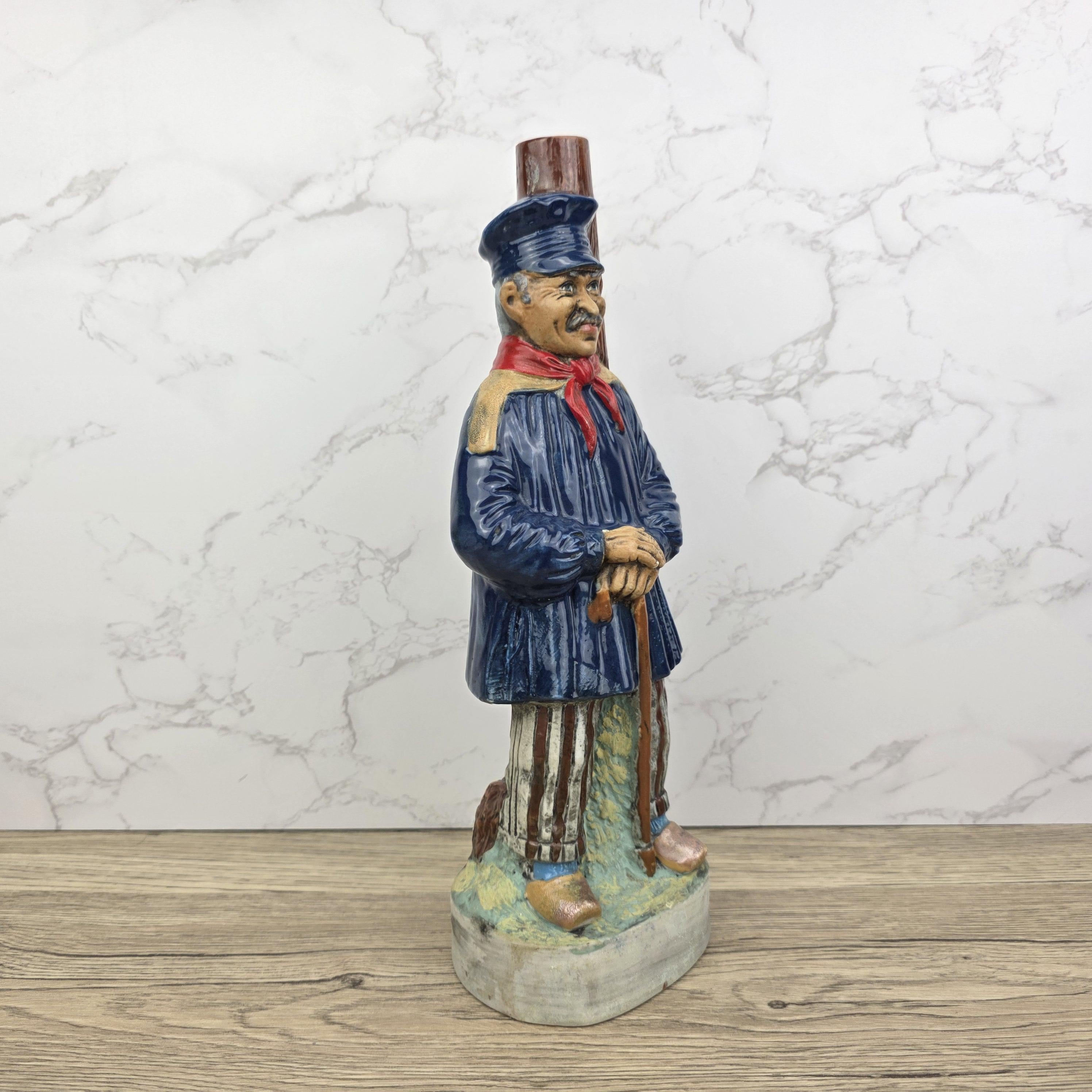 Vintage Montgommery Ceramic Decanter • Calvados Tradition France Pottery Bottle