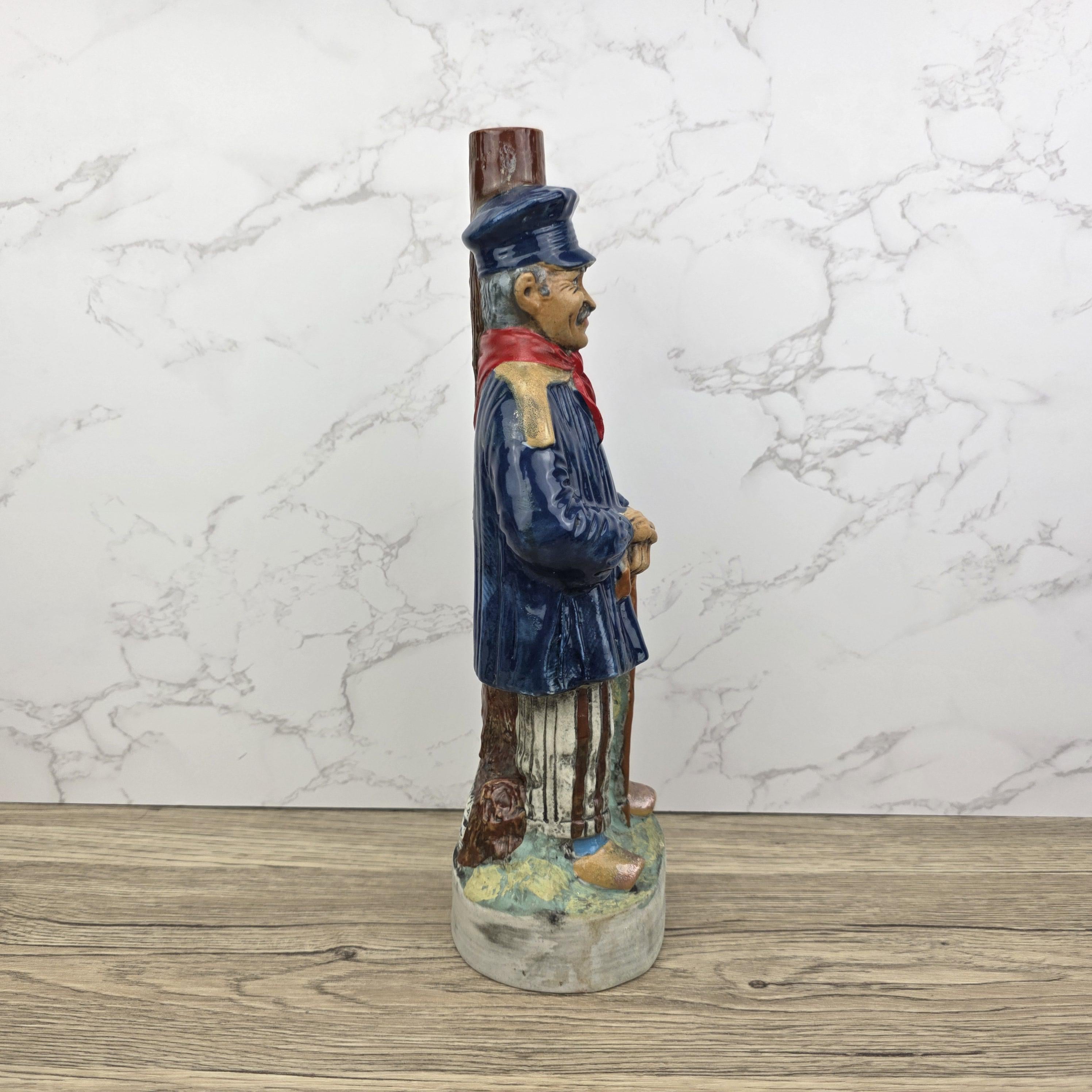 Vintage Montgommery Ceramic Decanter • Calvados Tradition France Pottery Bottle